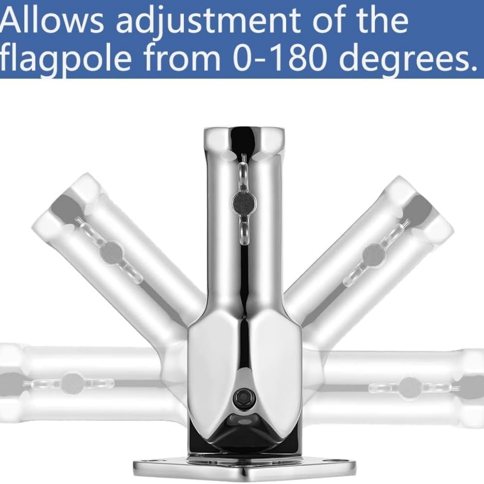 Flag Pole Holder,Outside House Flag Bracket,Flag Pole Bracket 316 Stainless Steel, Heavy Duty Concrete Flag Pole Mount,Sturdy and Durable,Built to Withstand the Outdoors and Harsh Weather image number 6