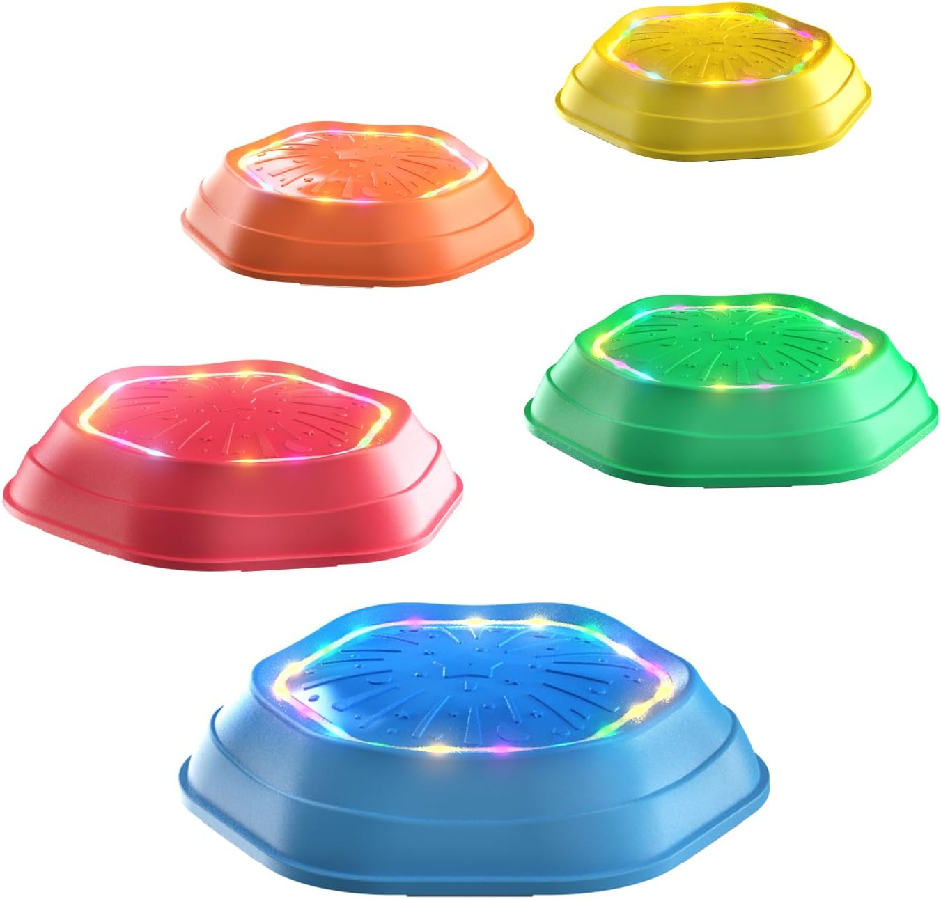 Holyton Music Light up Stepping Stones for Kids,5 Pcs Sensory Toys Balance Board,Encourage Toddler Balance Stones,Toddler Toys for Ages 3 4 5 6 Years Old,Indoor & Outdoor Play image number 2