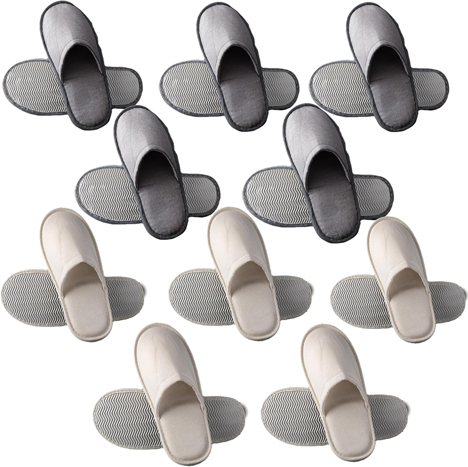 10 Pairs SPA Slippers - 28X11Cm Eco Disposable Non-Slip Guest Slippers for Airbnb, Beach Houses, Wedding Party, Bedroom, Travel & Winery Stays | Reusable Jute Footwear image number 2