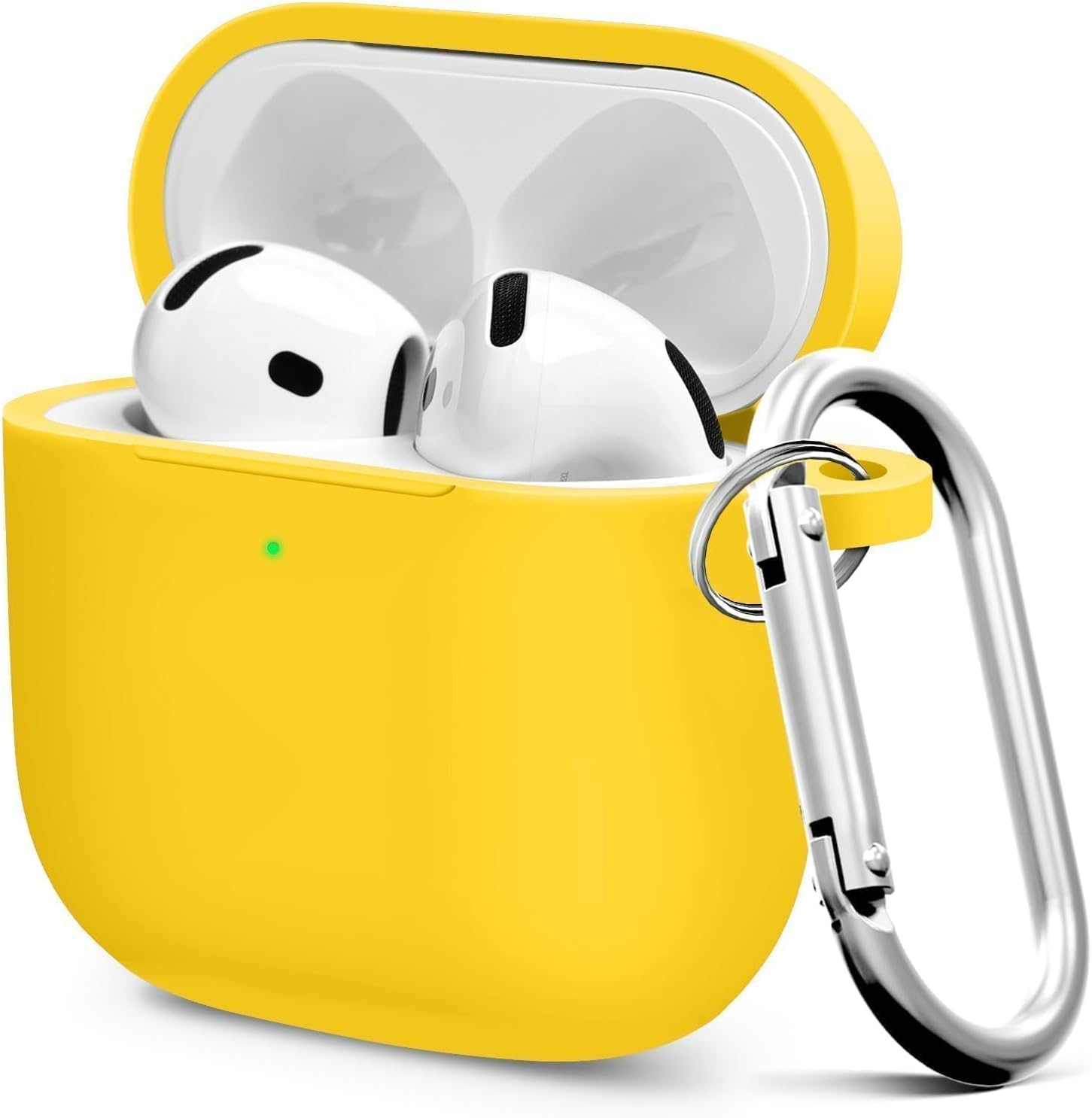 Premium Protective Case for Airpods 4Th Generation - Stylish & Durable Airpods Case with Keychain for Air Pod & Airpods Accessories（Yellow） image number 1