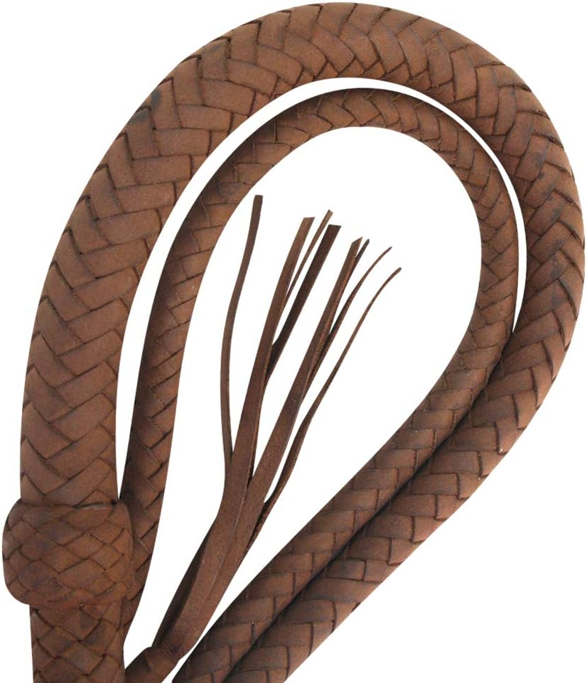 Indiana Jones Equestrian Whip Bull Whip 4 Ft Long and 12 Plaits Leather Phobia Brown Cowhide Leather image number 3