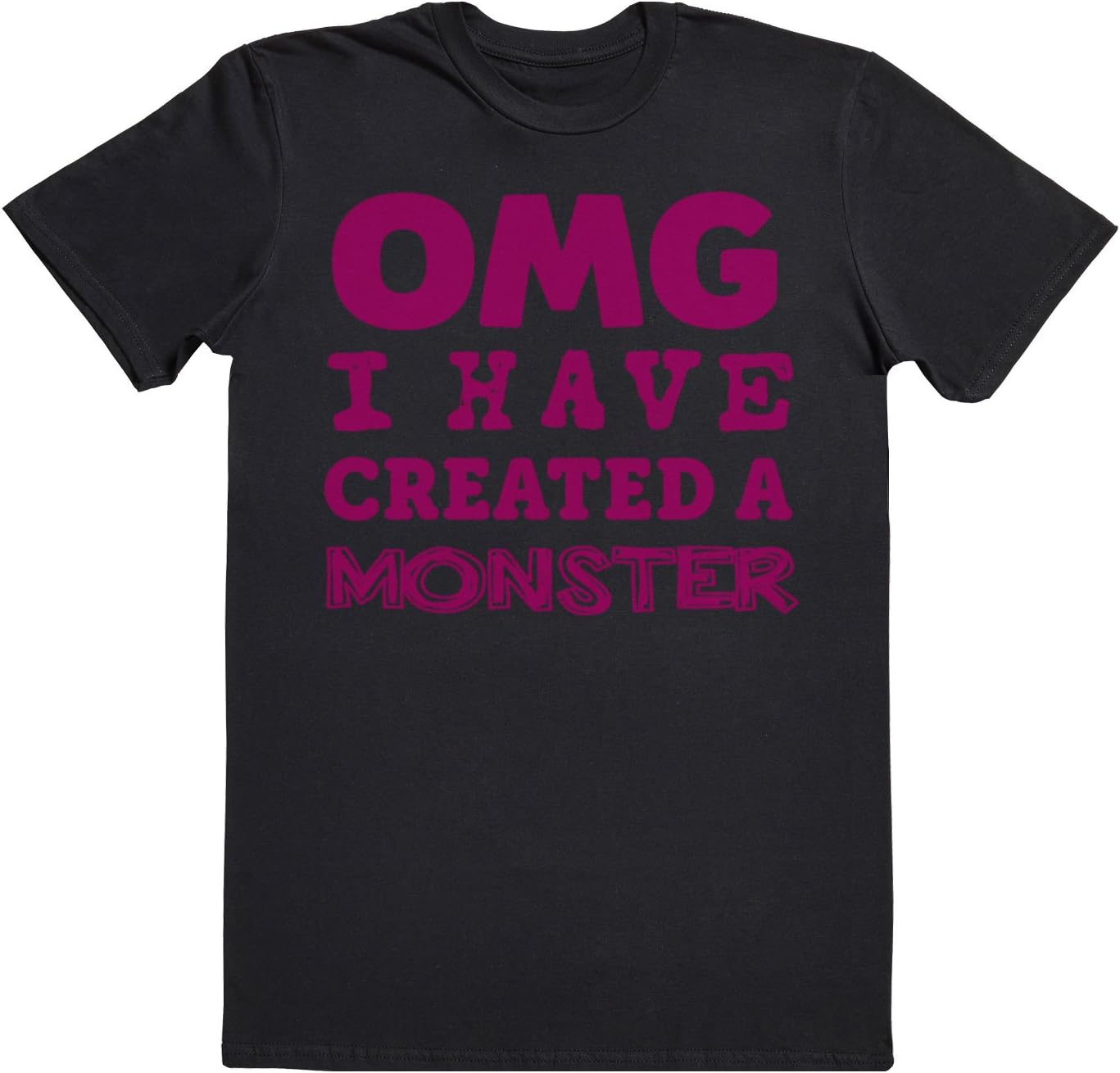 Zarlivia Clothing OMG I'Ve Created a Pink Monster! - Matching Father Kids Gift Set - Mens T Shirt & Kid'S T Shirt - Black - Large & 7-8 Years image number 2