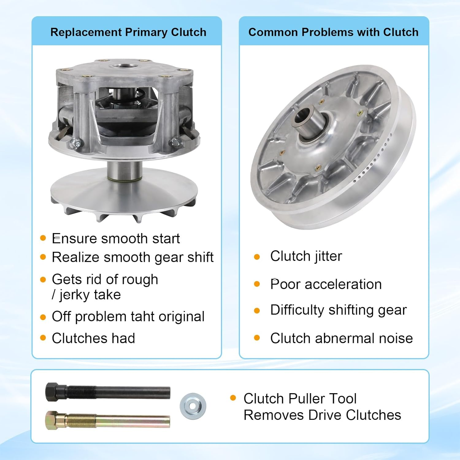 Primary & Secondary Clutches Compatible with POLARIS 570 RANGER 570，RZR 570，ACE 570，ACE 325 - Upgrade Tied Type Replace 1323038, 1323070, 1323119, 1323431 image number 2
