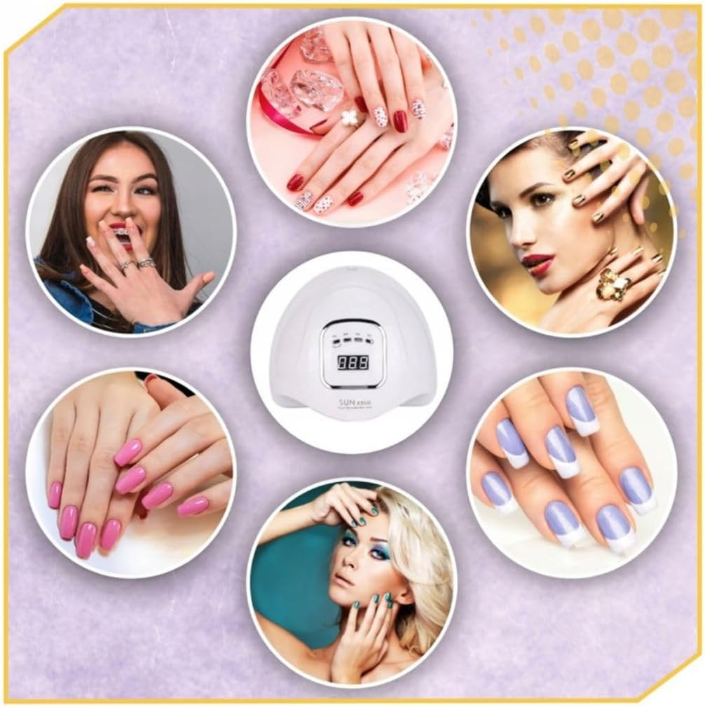 Lewer - LED Nail Lamp 80 W SUN X5 MAX LCD UV, 10/30/60/99 S Timer, for Feet and Hands, for All Gel Nail Polish, Gel Nails - Professional Nail Polish Dryer, UV LED Nail Lamp image number 5