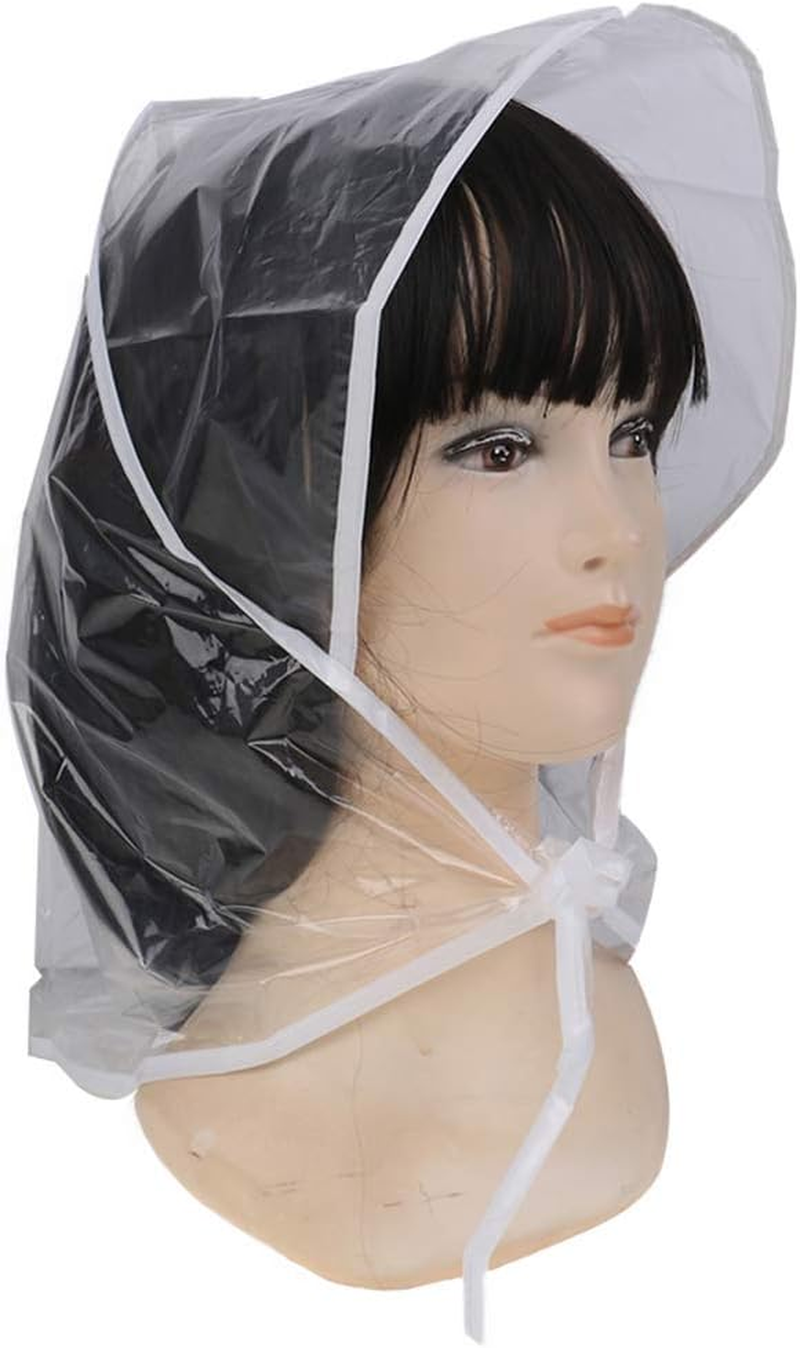 Qingsi Waterproof Rain Hat Plastic Rain Bonnet Protect Hairstyle Hairdo for Women and Lady image number 3