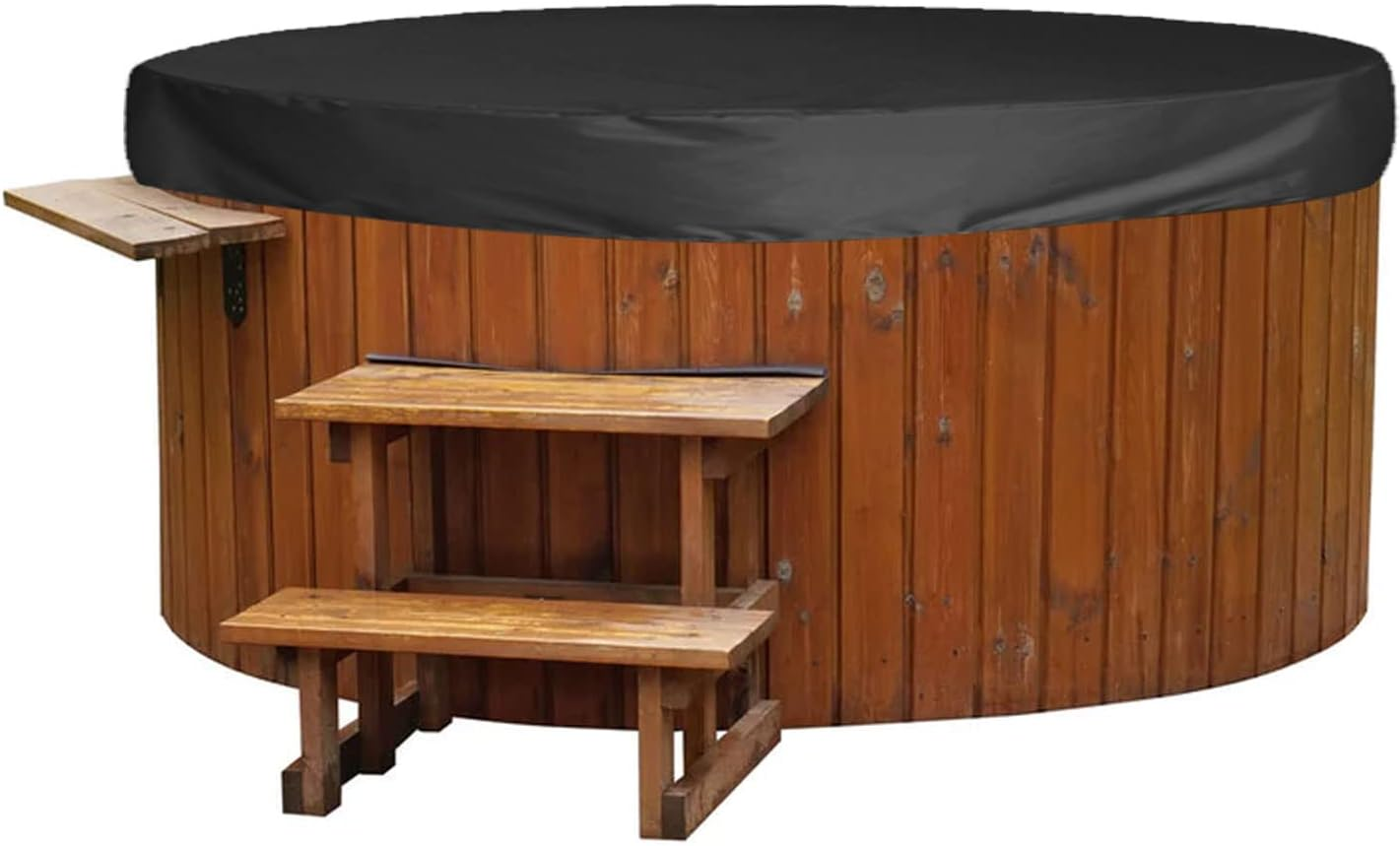 Hot Tub Cover, 190 Silver Weatherproof, Tearproof round Hot Tub Cover to Keep Bathtub Clean for Household (Black)
