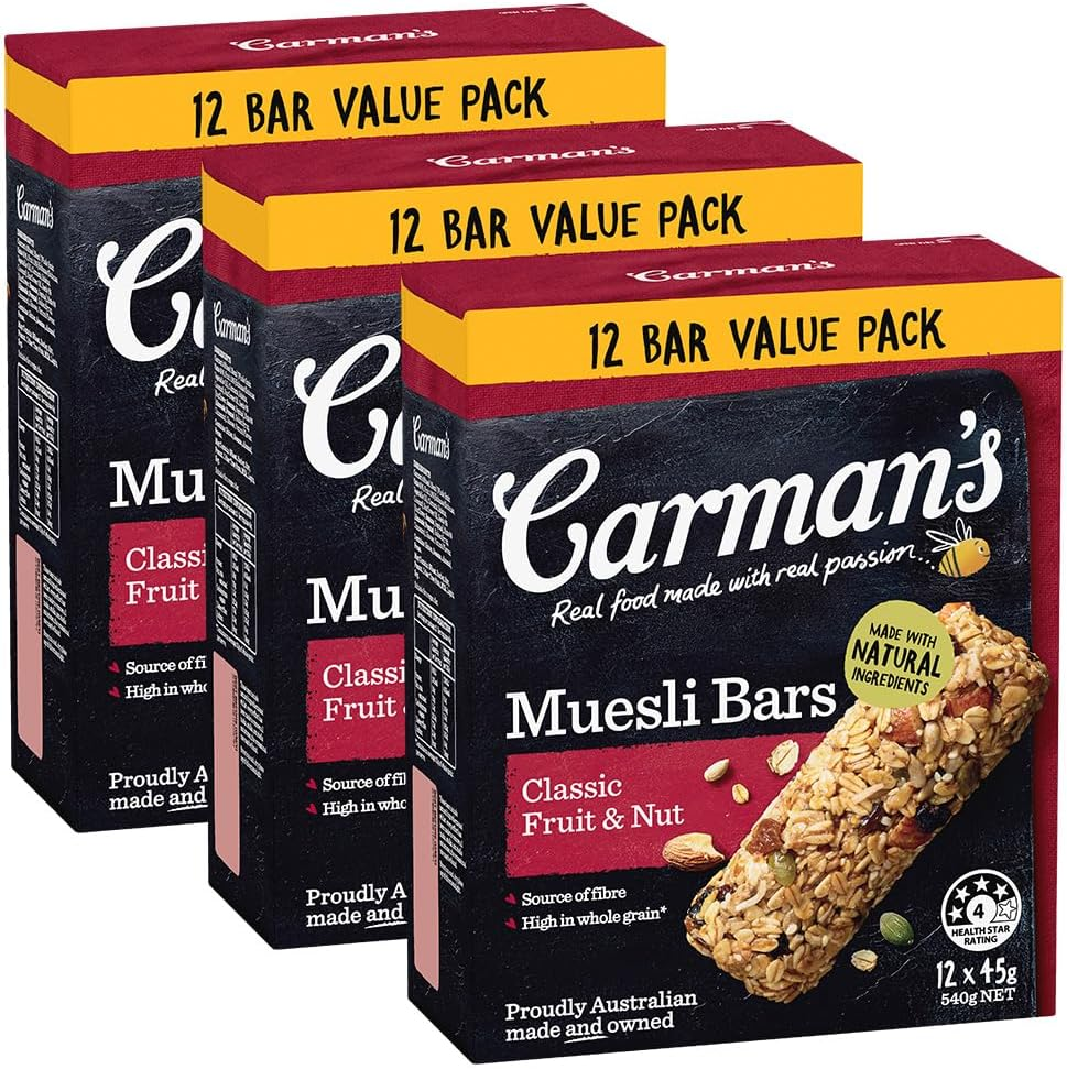 Carman'S Muesli Bars Classic Fruit & Nut Value Pack 3X540G (Pack of 36) image number 5