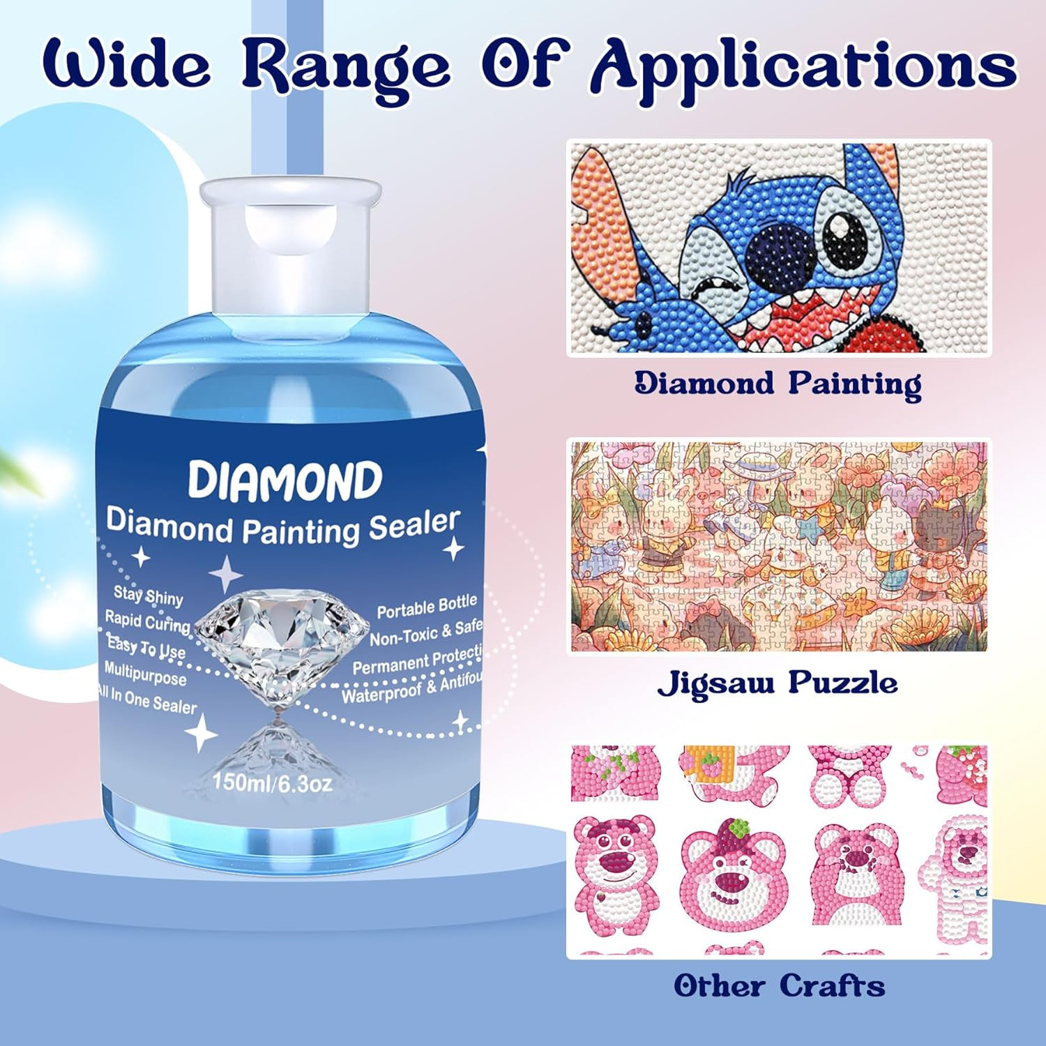 EIGTWEN Diamond Painting Sealer 150Ml，Can Maintain a Permanent Diamond Painting Art（2 Pcs） image number 3