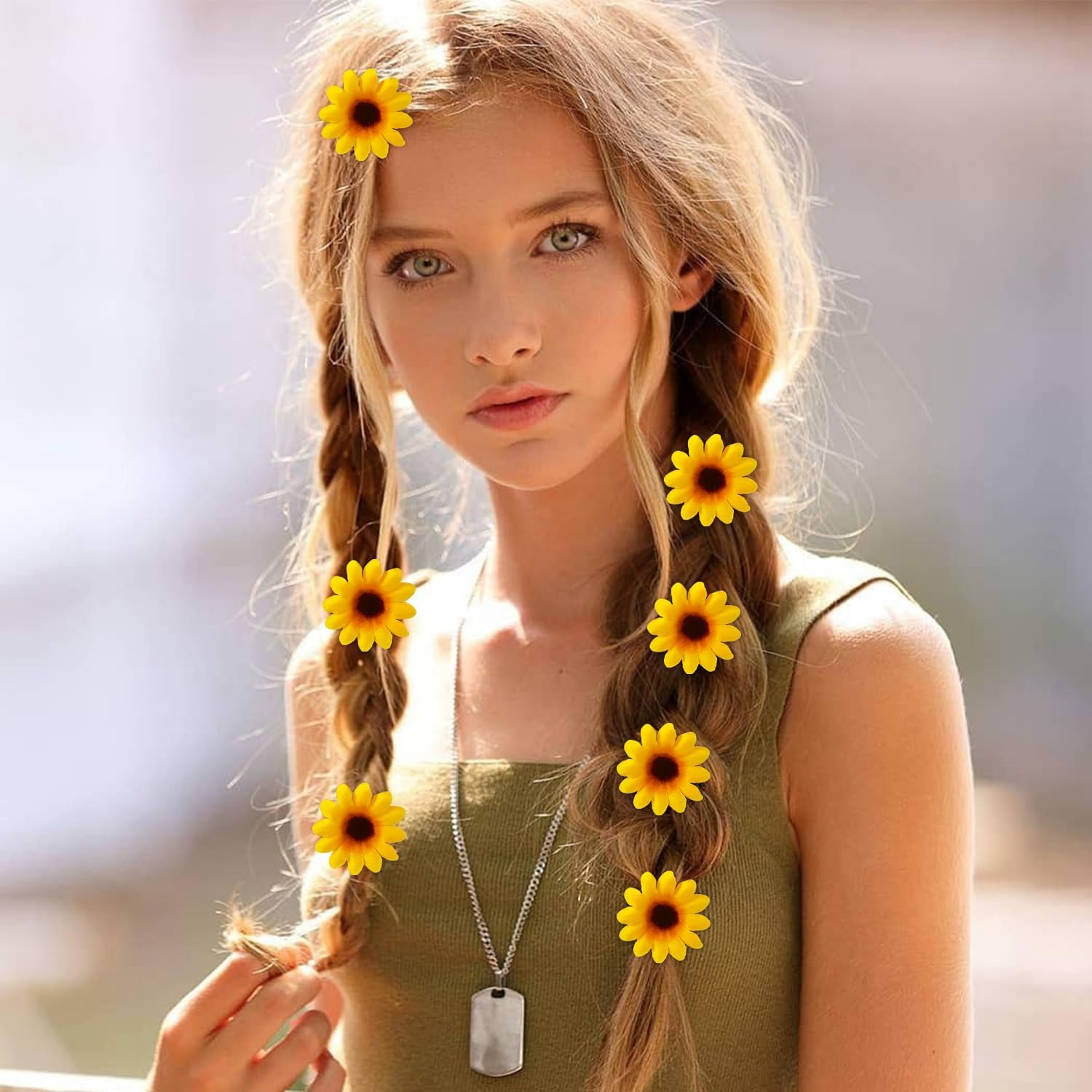 1 X Daisy Hairband and 12 X Daisy Small Hair Pins, Women'S Hair Accessories, Creative Design Hair Accessories, Party Hair Accessories, Clothing Accessories