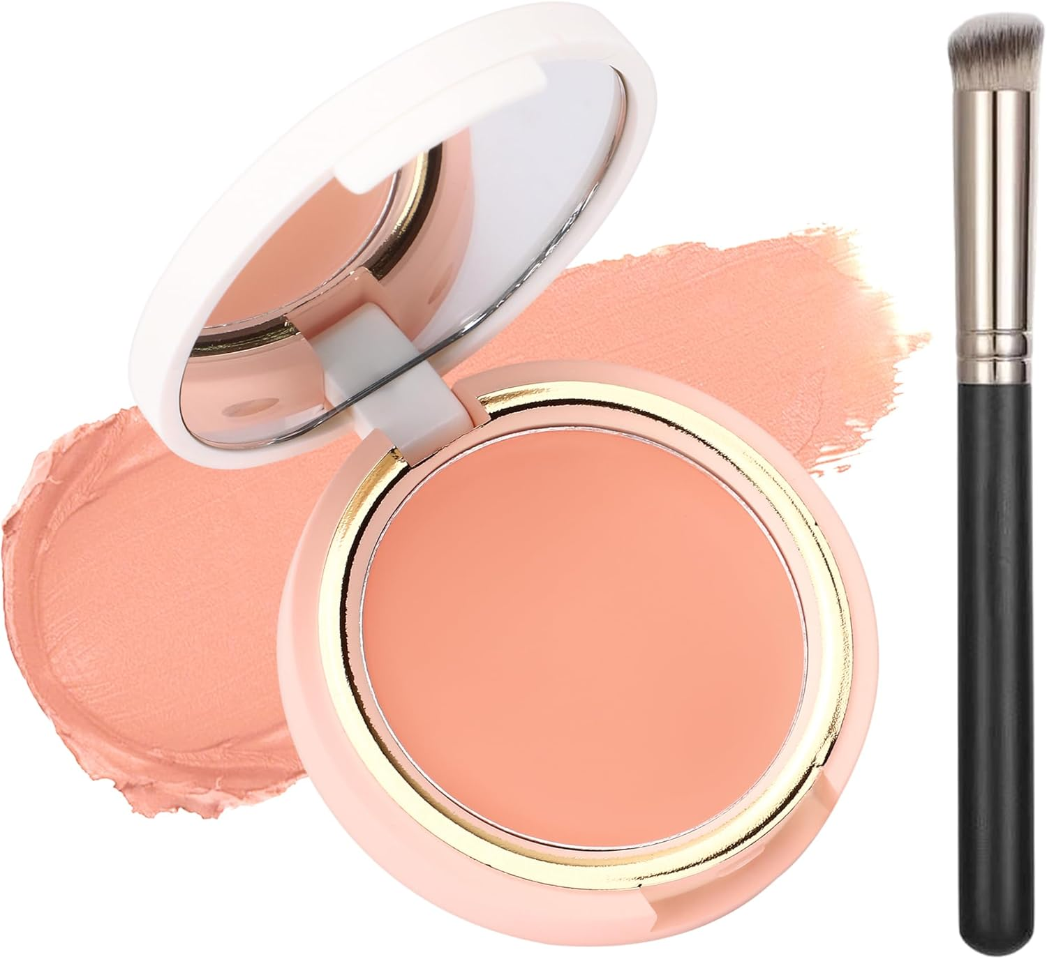 Erinde Full Coverage Concealer Cream with Brush, Waterproof Long Lasting Concealer for Dark Circles, Redness, Blemishes & Uneven Skin Tone, Lightweight Natural Finish Liquid Cream Concealer Makeup #02