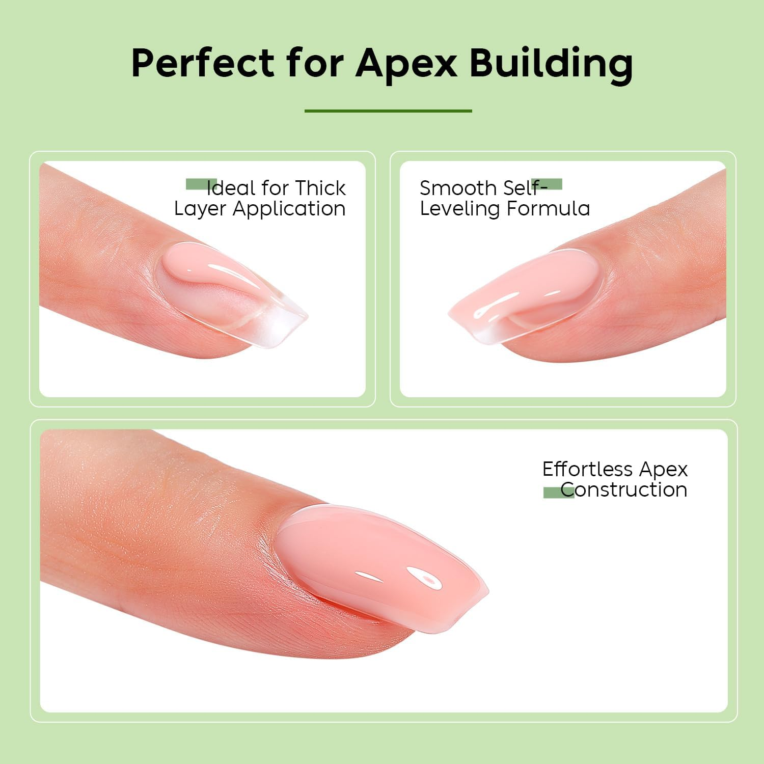 Luxbon 5 in 1 Rubber Base Colour Gel Nail Polish Set, 6 Colours Apex Building Self-Leveling Nude Gel Polish Pink Peach Nail Polish Neutral Sheer for Nails UV LED Soak off Gifts for Women Kit 008