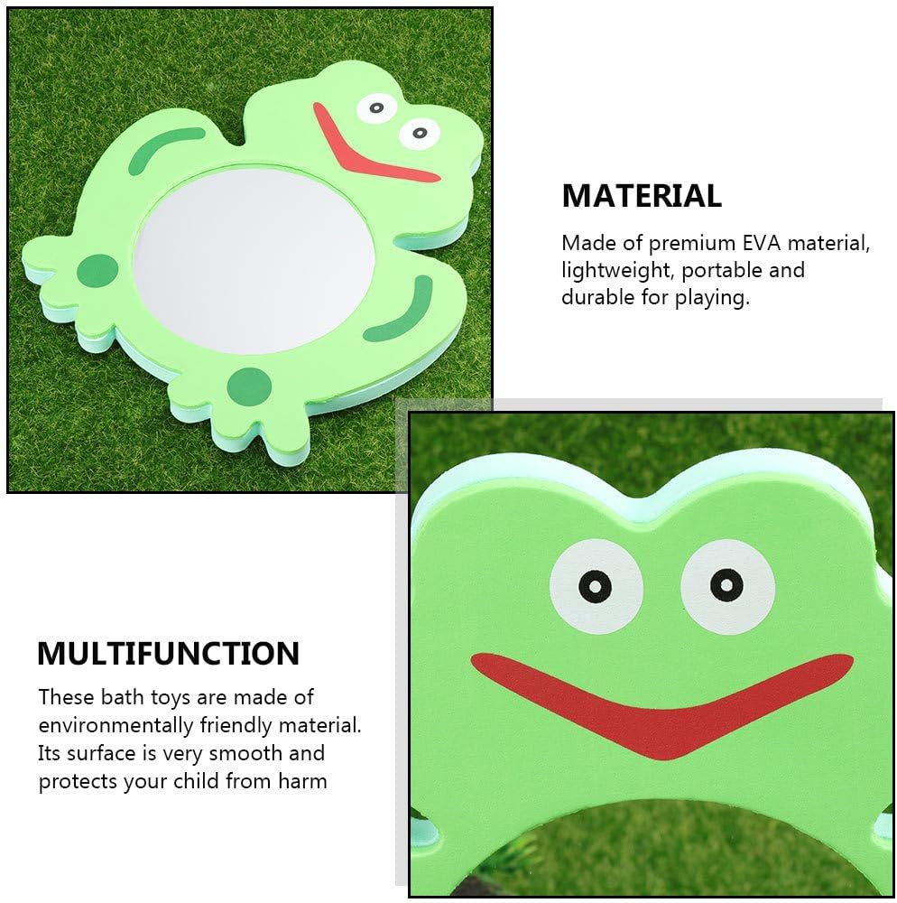 4 Pcs Frog Bath Mirror Kidcraft Playset Bath Time Baby Toys Kid Toys Funny Bath Time Toys Toddler Bath Toys Interactive Baby Bath Toys Bathtub Toys Child Animal Clockwork Eva image number 3