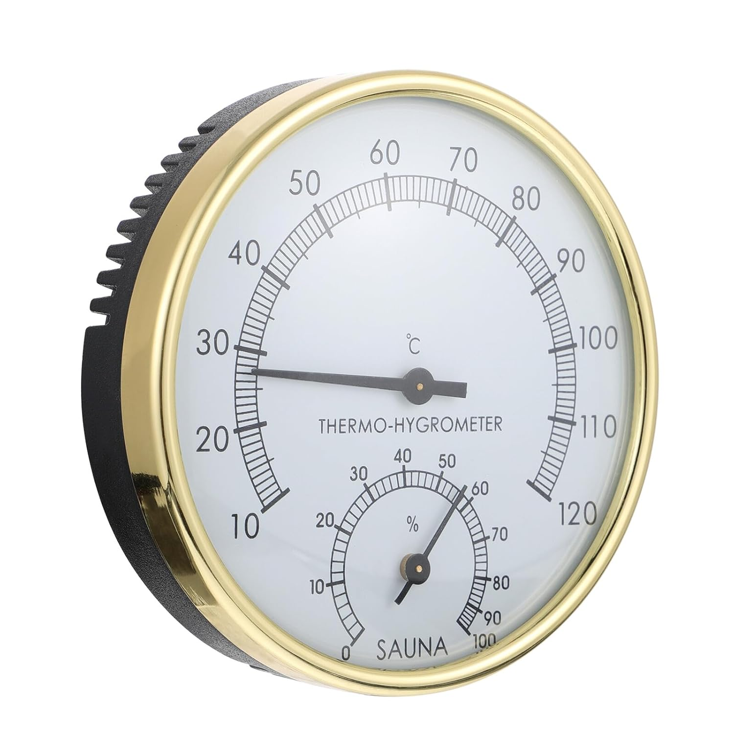 Sauna Thermometer Digital Hygrometer Temperature Measurement Sauna Hanging Golden Abs image number 2