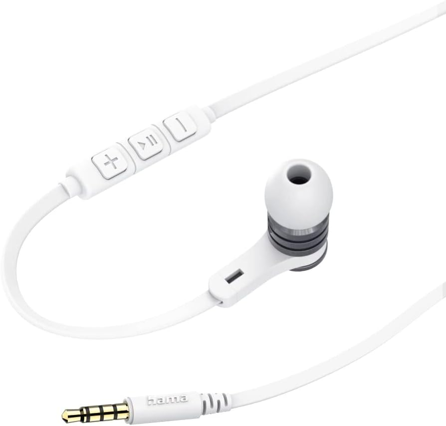 Hama German Intense Earphones with Mic Flat Ribbon Cable White image number 5