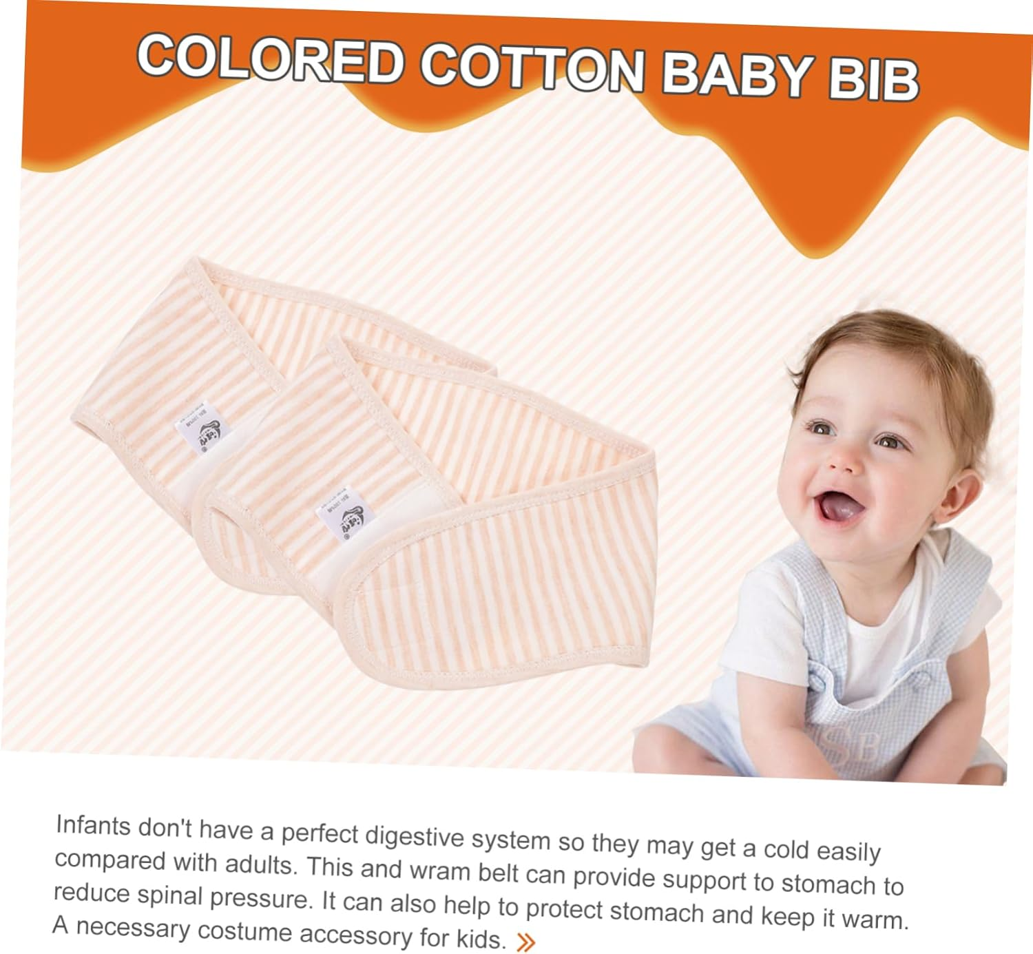 4Pcs Baby Belly Band Navel Band Newborn Umbilical Belt Beige Infant Comfort Support for Boys and Girls image number 4