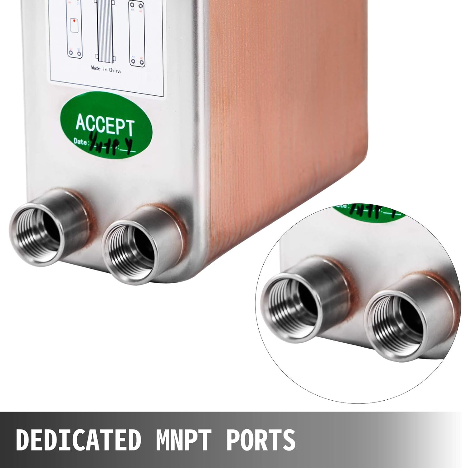 Bestequip Plate Heat Exchanger Stainless Steel B12-60, Heat Exchanger 60, Plate Heat Exchanger 3.0 Mpa, Heat Exchanger Heating