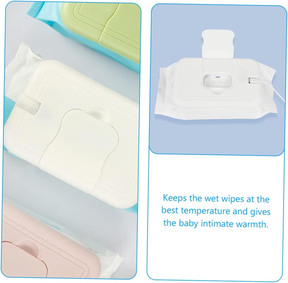 SECFOU Wipes Warmer for Wet Tissues Dispenser Portable Wipes Case Temperature Control for Diaper Changing Scenario image number 3