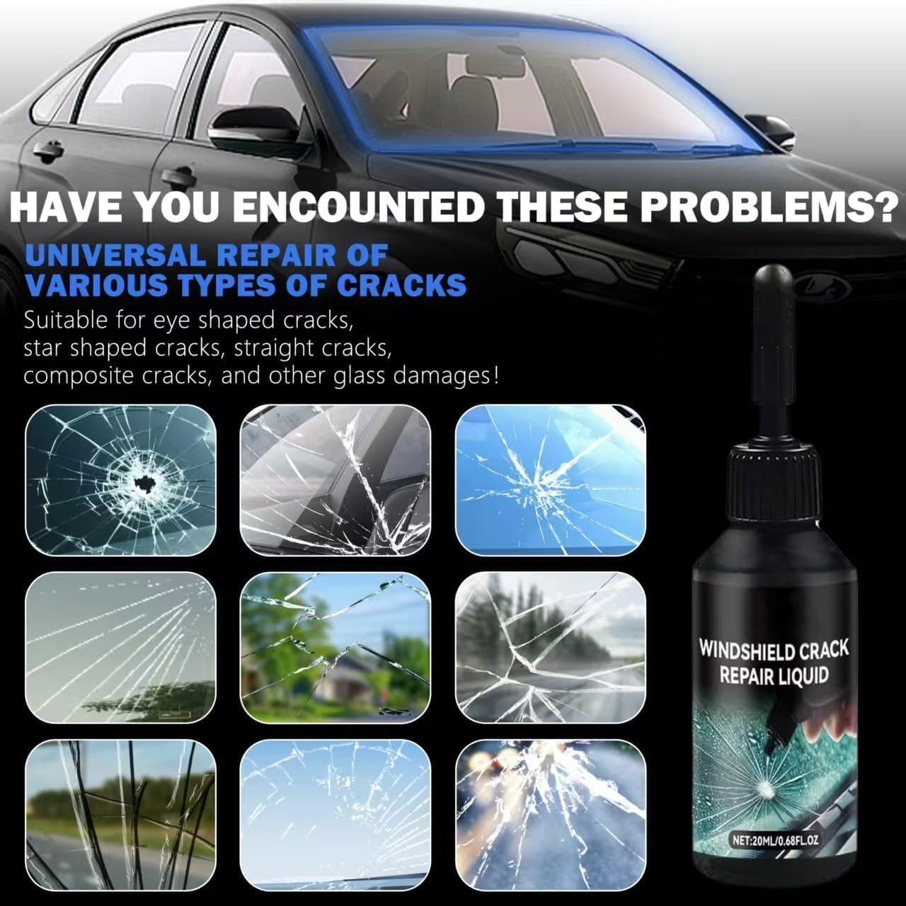 2 Pcs Cracked Windshield Repair Kit, 40Ml Professional Windshield Glass Repair Kit with Fast-Curing Resin, DIY Car Windshield Chip Repair Kit for Long Cracks, Rock Chip & Scratch Remover image number 6