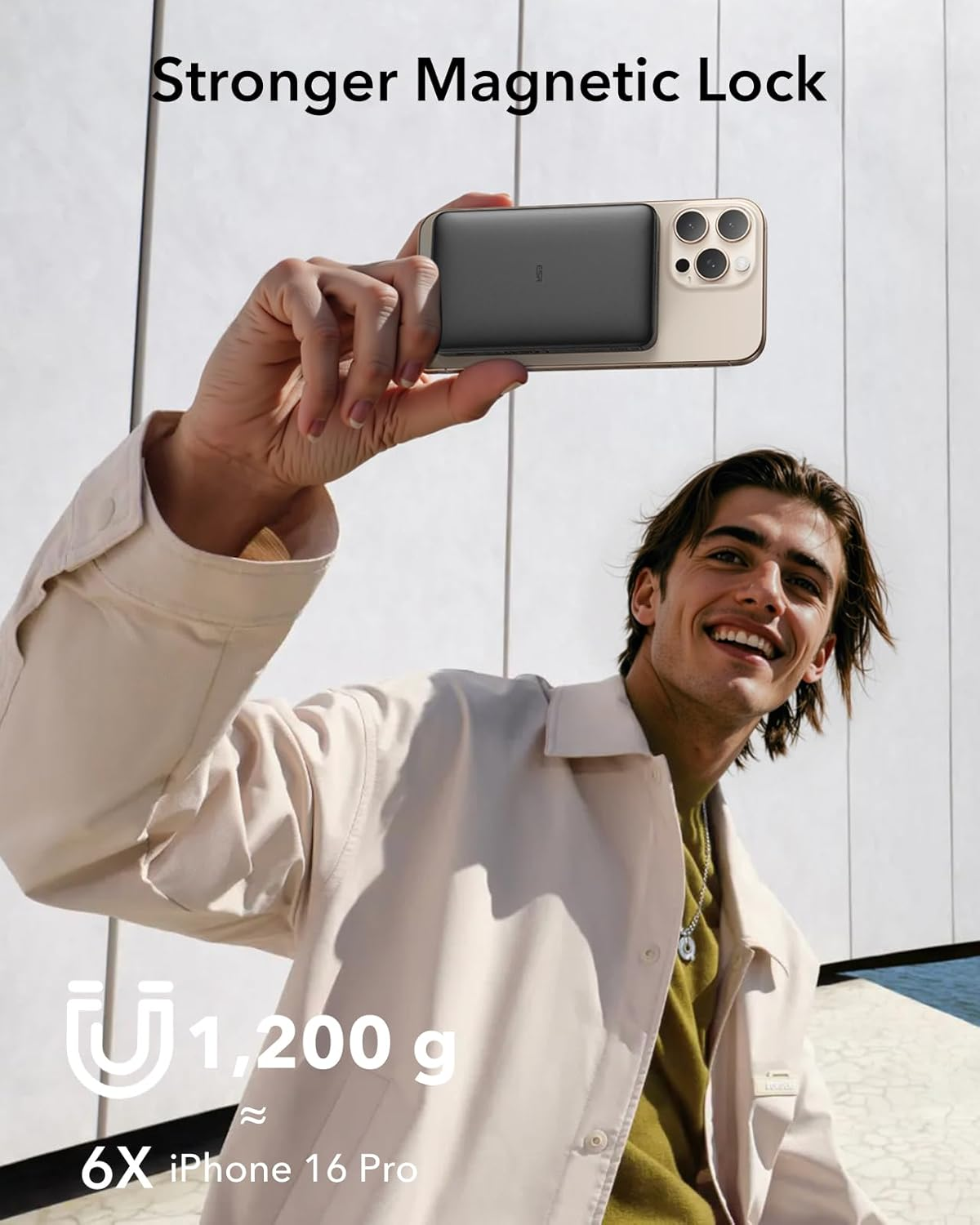 ESR for Magsafe Power Bank, Ultra-Compact 10,000Mah Magsafe Portable Charger, 15W Ultra-Fast Battery Pack, 27W USB-C Magslim Charger with Cable for Iphone 17/16/15/14/13/12, Black image number 4