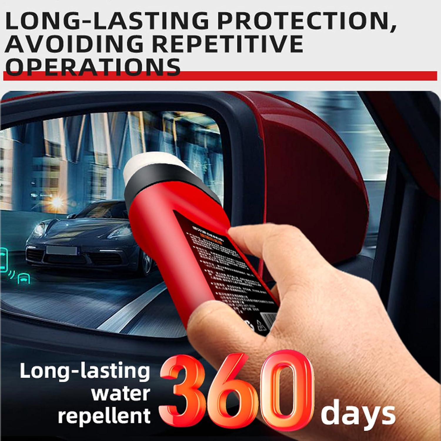 Car Hydrophobic Coating,Anti-Rain Fog Cleaning Glass Brush | Automotive Exterior Maintenance Care Defogging Agent with Applicator for Truck RV Sedan Auto Vehicle image number 6