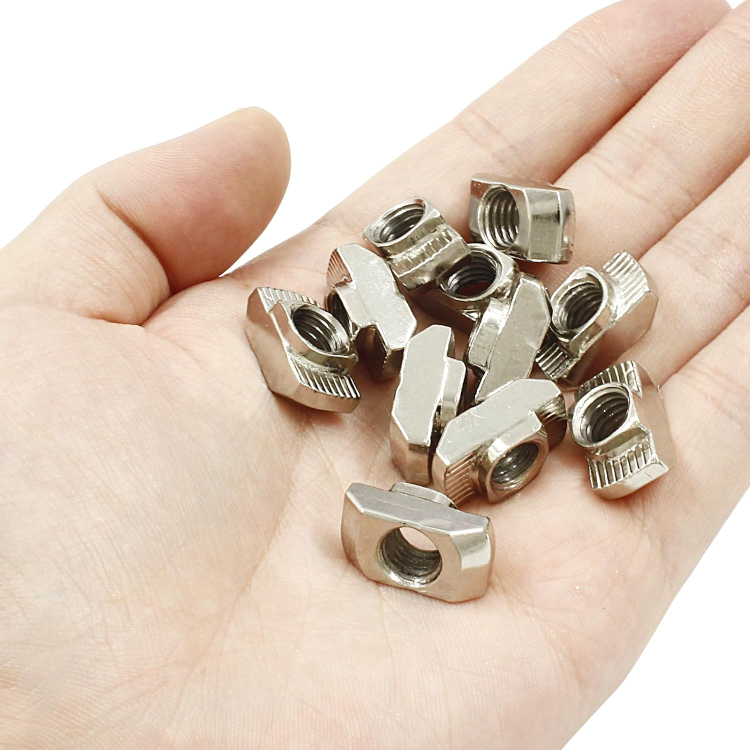 Zorveiio 50Pcs 4545 Series T Nuts Carbon Steel,M8 T Slot Nut Hammer Head Fastener Nut Assortment for Aluminum Profile image number 6