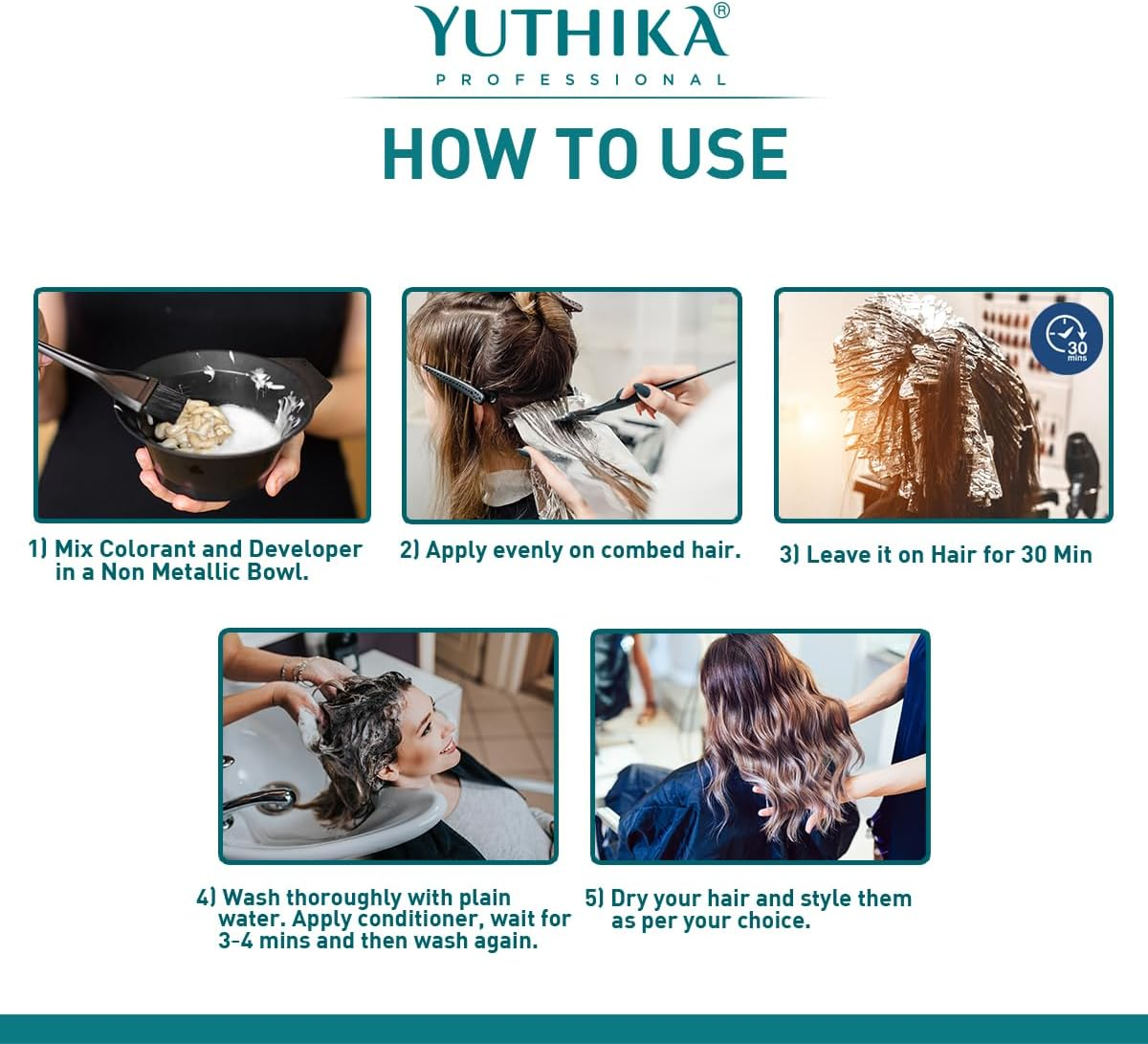 Yutika Professional Creme Hair Color 100Gm Light Beige Blonde 8.13 - Darkest Brown 2.0 image number 5