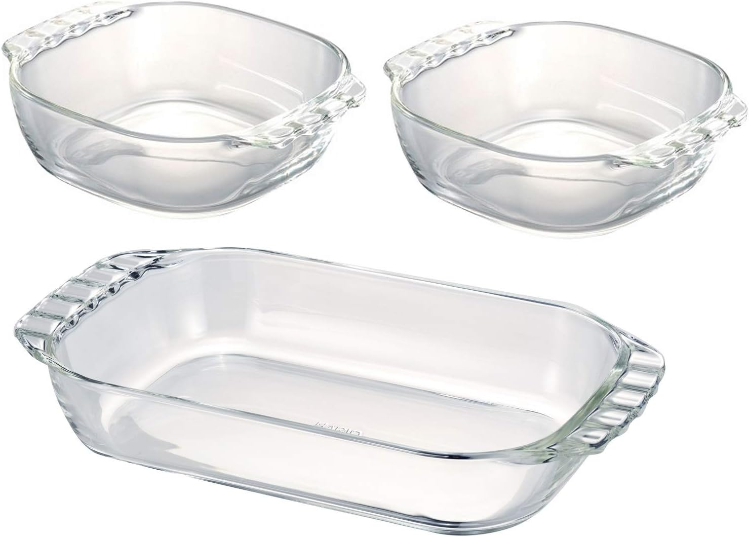 HARIO HTZ-2808 Heat Resistant Glass Toaster Dish, Set of 3, Made in Japan image number 4