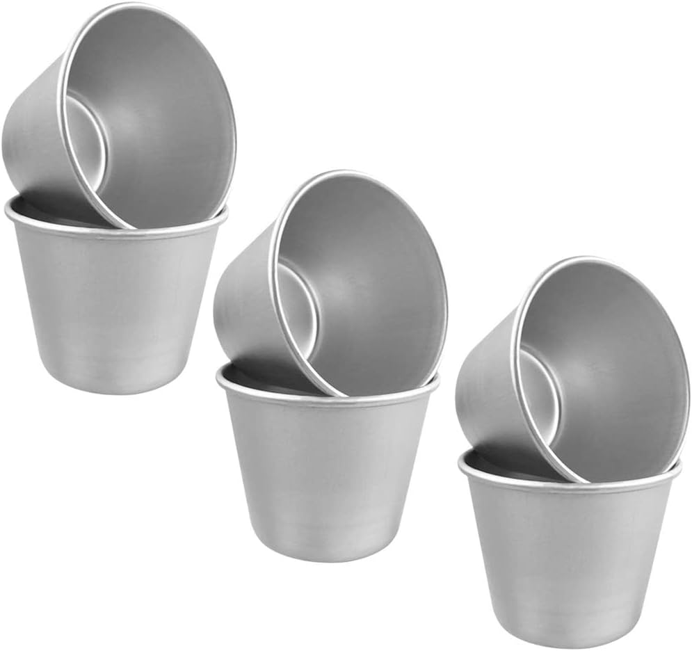 Pudding Moulds,6 PCS Egg Tart Mold Nonstick Panna Cotta Mould Aluminum Baking Cups Mini Cupcake Mould Muffin Tin Dariole Moulds for Making Sweet and Savoury Treats