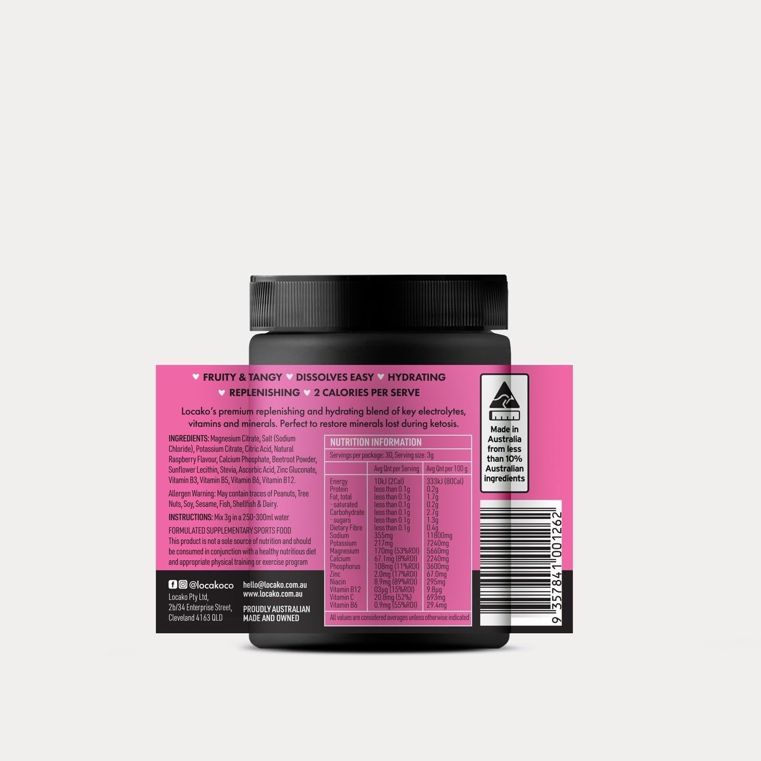 Locako Keto Electrolytes Raspberry 90G image number 1