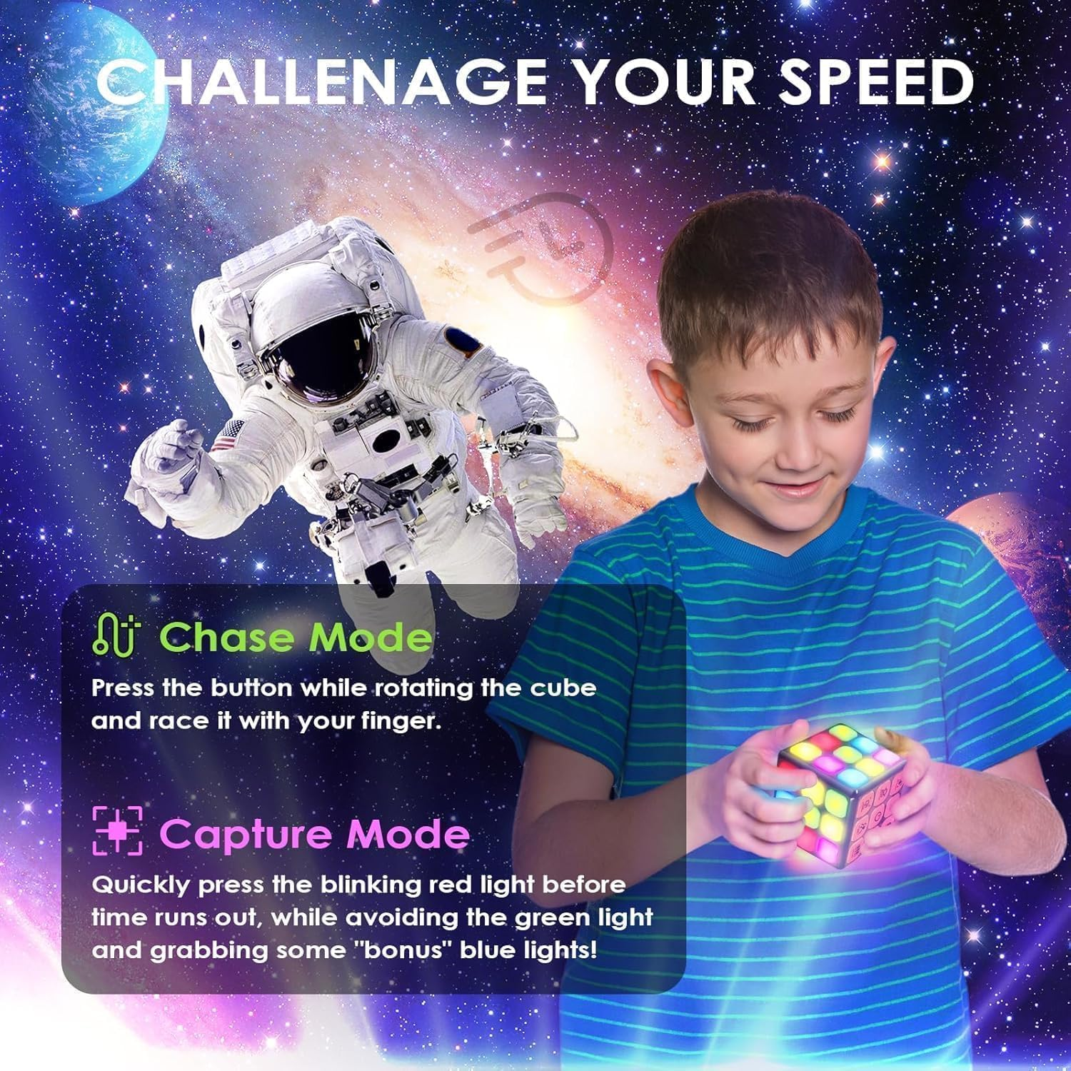 Handheld Game Cube, 7-In-1 Fun Brain Memory & Speed Games for Kids, Christmas Birthday Gifts for Boys Girls Ages 6-12+ Years Old, Cool Electronic Toys for Kids Teens Adults (Modern) image number 5