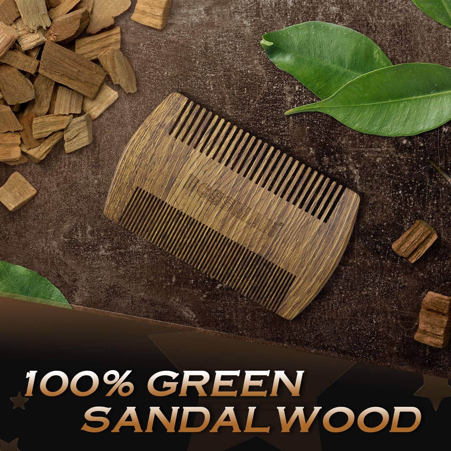 Bossman Pocket Sandalwood Beard Comb image number 2