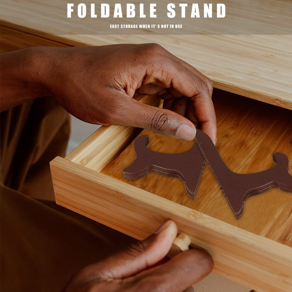 2 PCS Wooden Plate Stands, Wooden Decorative Plate Stand, Wooden Display Stand, for Home Decorations, Picture Frame, Easels, Artwork (20 CM) image number 2