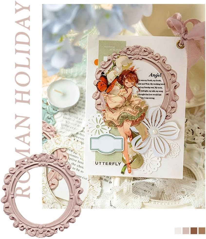 Scrapbook Frames Vintage Paper Frames Small Thin Decorative Paper Lace Cutouts Scrapbook Window for Scrapbooking Junk Diary Crafts Decorative Pack of 10 image number 2