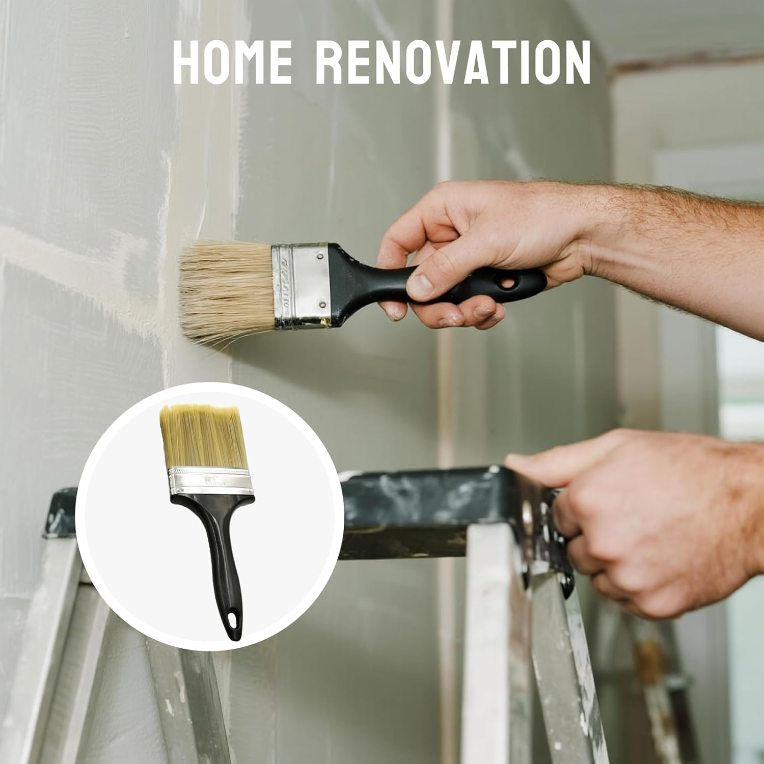 Large Paint Brush for Walls and Ceilings, 102Mm Wide Soft Bristle Brush for Smooth Application on Large Surfaces, Compatible with All Paint Types, Ergonomic Handle with Hanging Hole image number 1