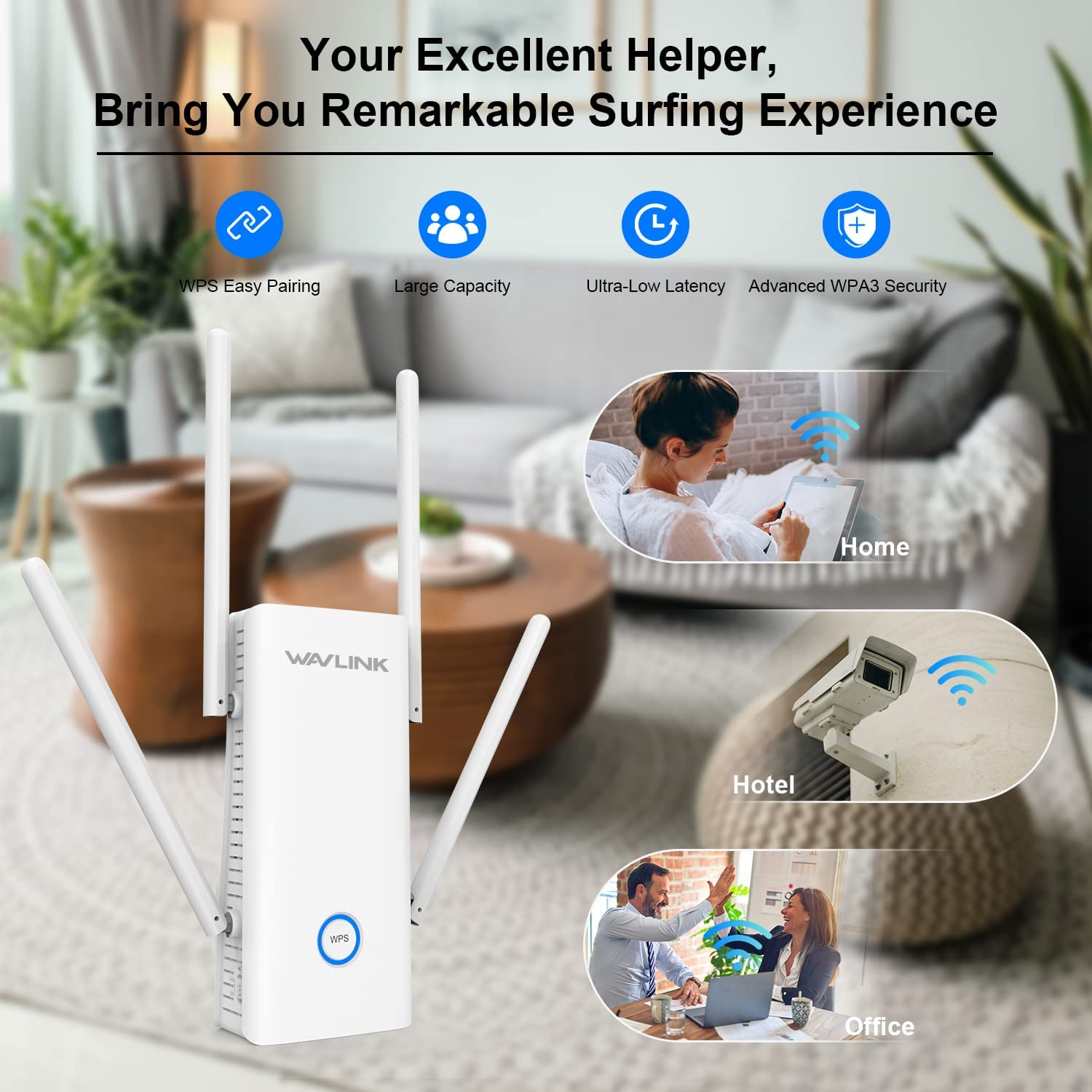 AX1800 Wi-Fi 6 Range Extender,Wavlink Mesh Internet Booster, Dual Band Wireless Signal Booster & Repeater up to 1.8Gbps Speed, AP Mode, Mesh Node with Ethernet Port Extend Internet Wifi to Home Device image number 6