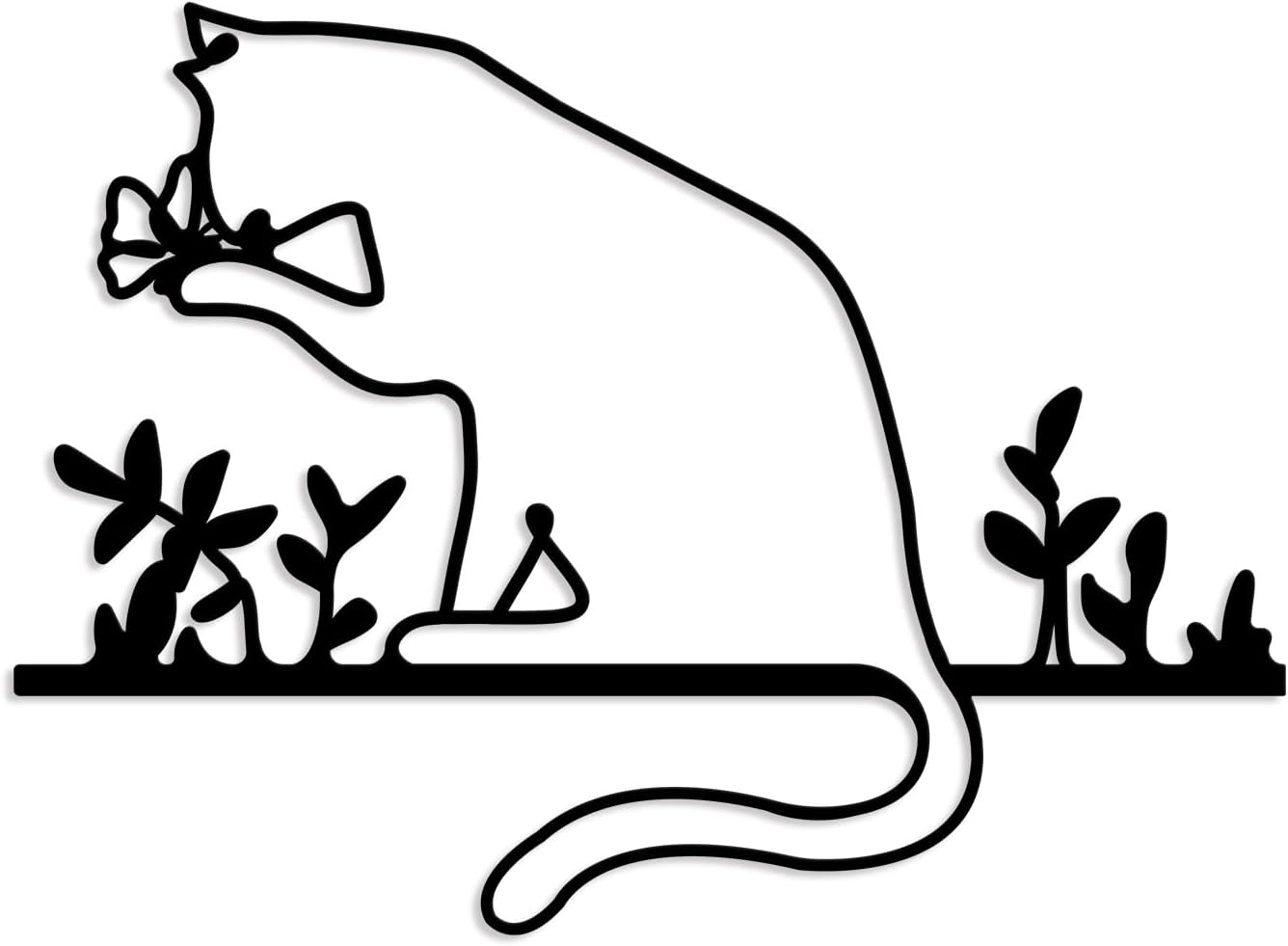 Metal Wall Art Decor - 3D Black Metal Coffee Wall Art Bar Sign Decor, Woman Drinking Coffees Sculptures, Minimalist Wall Art for Kitchen Home Office Living Room Bedroom