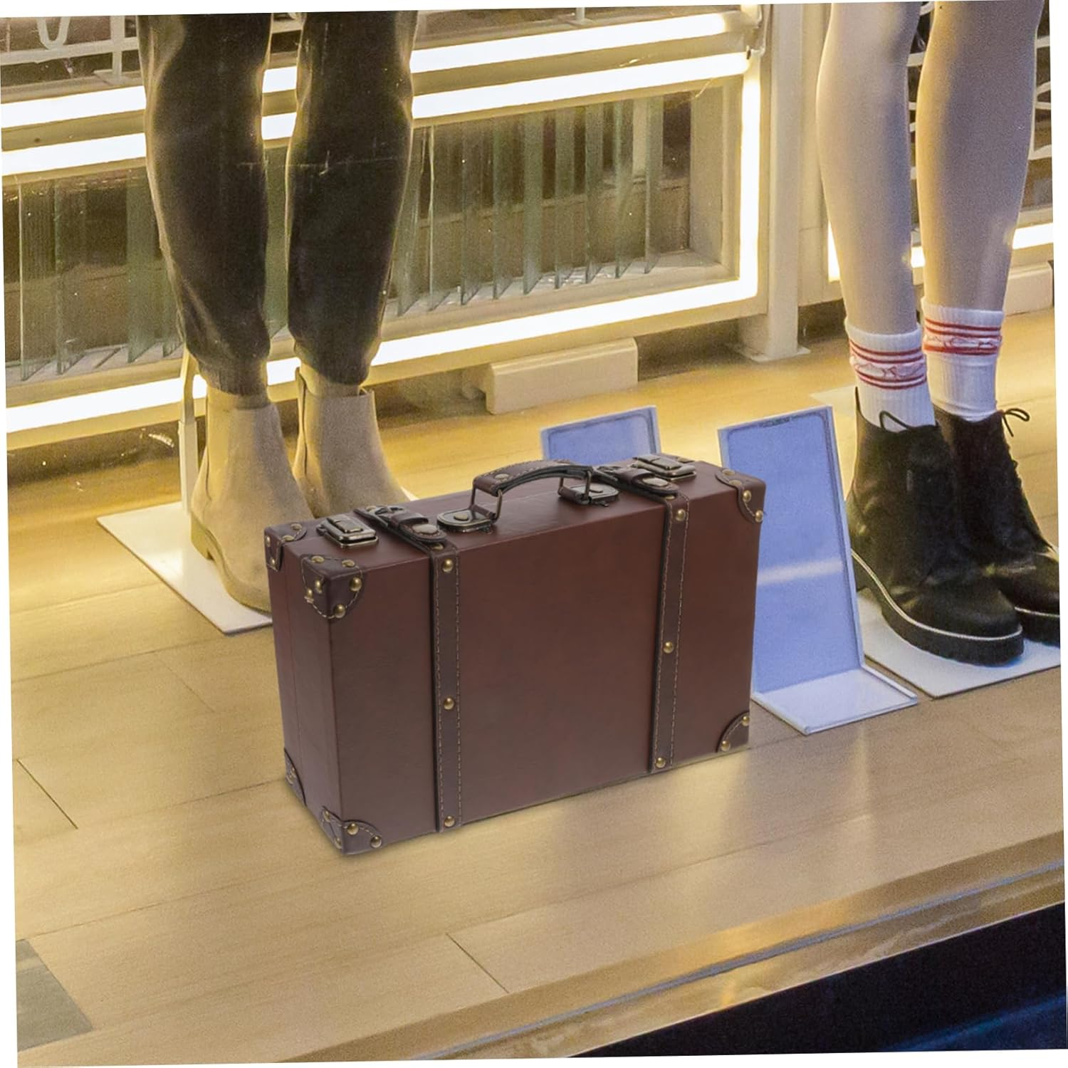 TIDTALEO Retro Suitcase Boxes for Travel Trunk Storage Box for Clothing Store Window Display Photo Props and Retro Decor