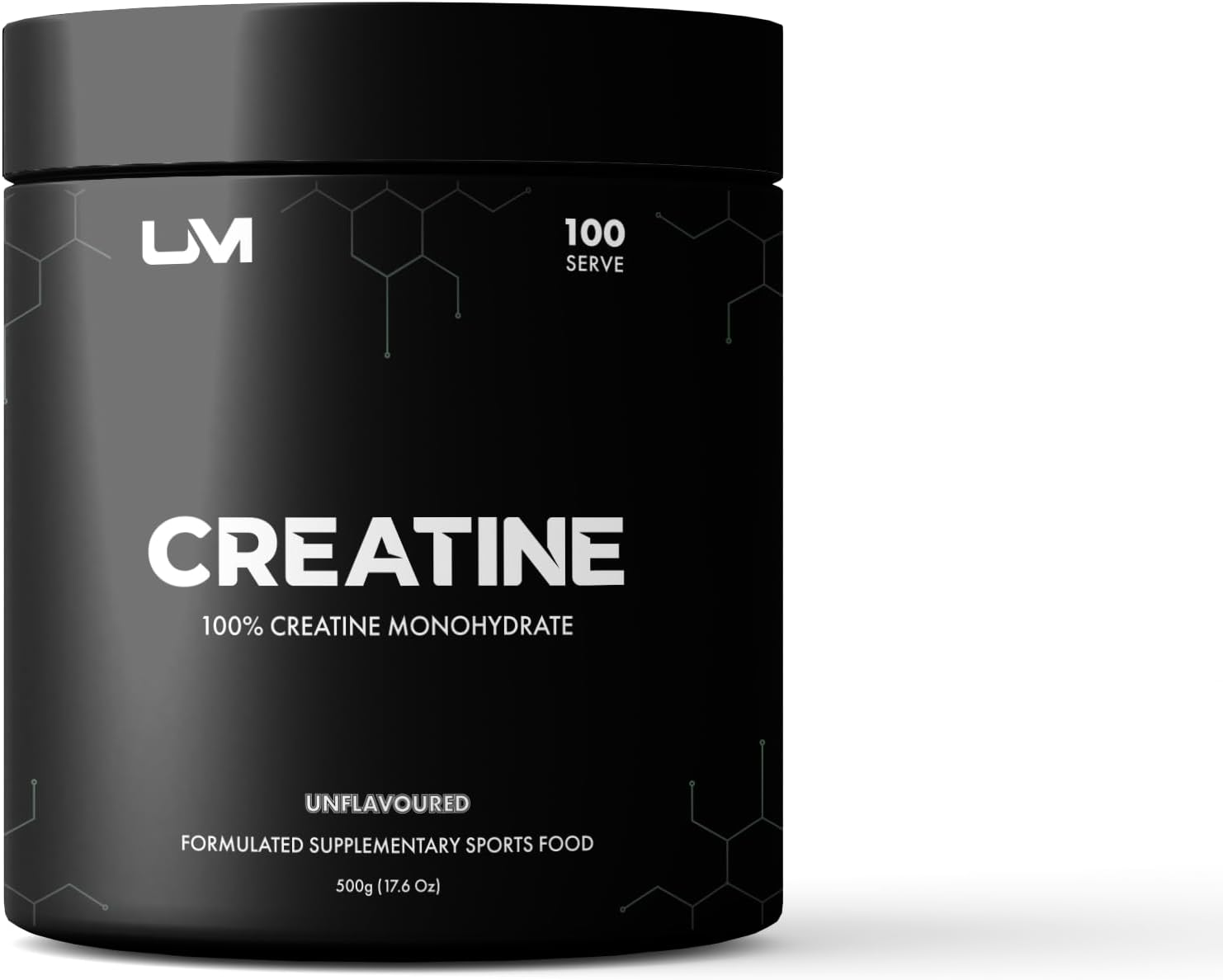 UM Sports Creatine Monohydrate &ndash; 500 G Pure 100% Micronized Powder, No Additives &ndash; Supports Strength, Power & Recovery &ndash; Sports/Training Supplement