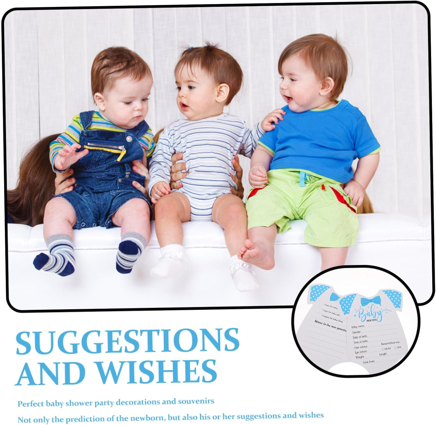 Gatuida 20Pcs Shower Prediction Advice Cards Newborn Photography Props Milestone Announcement Cards for Gender Neutral Party Decoration and Souvenir image number 3