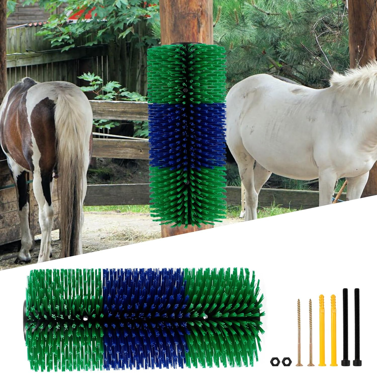 Livestock Scratching Brush, 17.7 X 7.8 Inch Large Cattle Brush Scratcher for Relieving Itching and Cleansing Massage, Livestock Scratching Brush for Horse, Elk, Cattle, Pig, Sheep (Green) image number 4