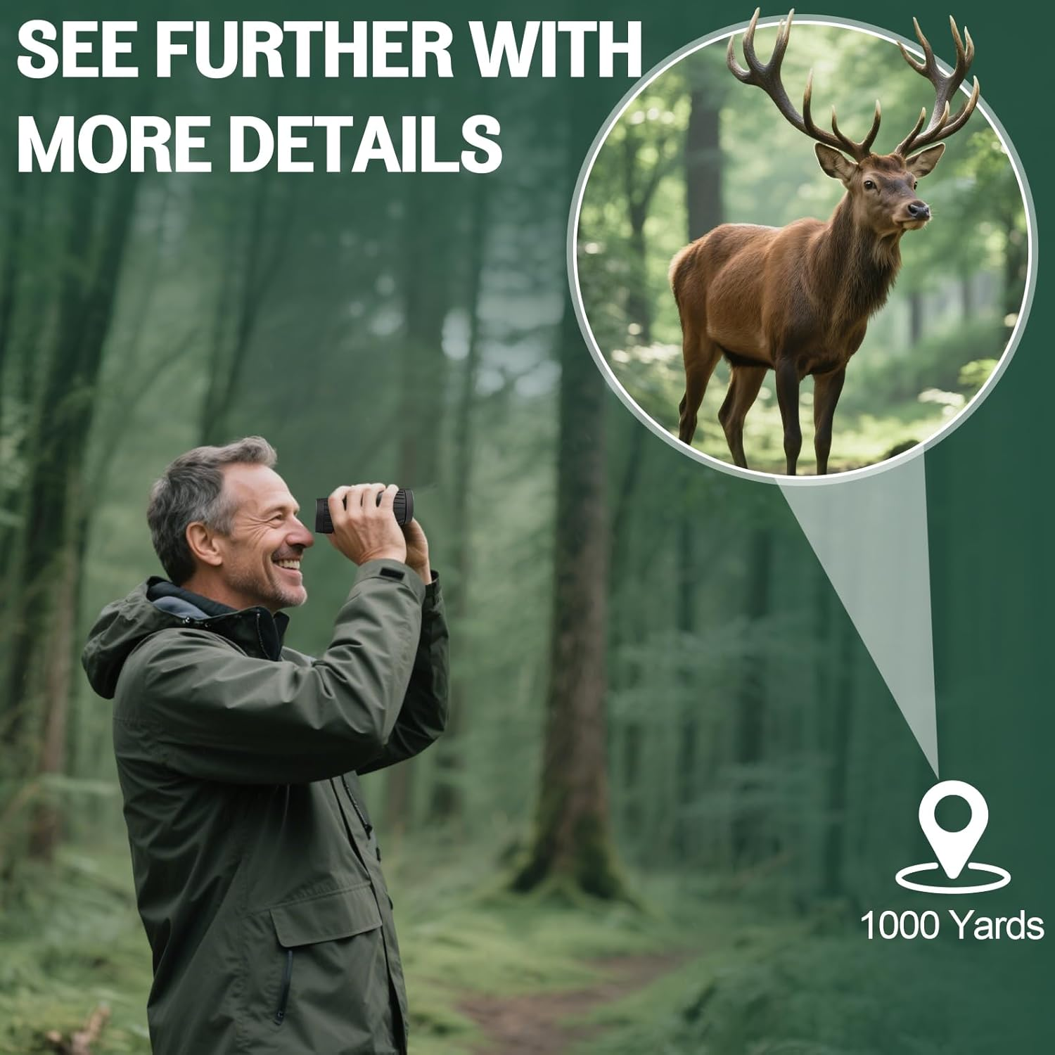 Aurosports 15X25 Compact Binoculars for Adult Kids - High Power Binoculars for Bird Watching - Easy Focus Small Binocular with Low Light Vision for Travel, Camping, Concert, Hiking image number 5