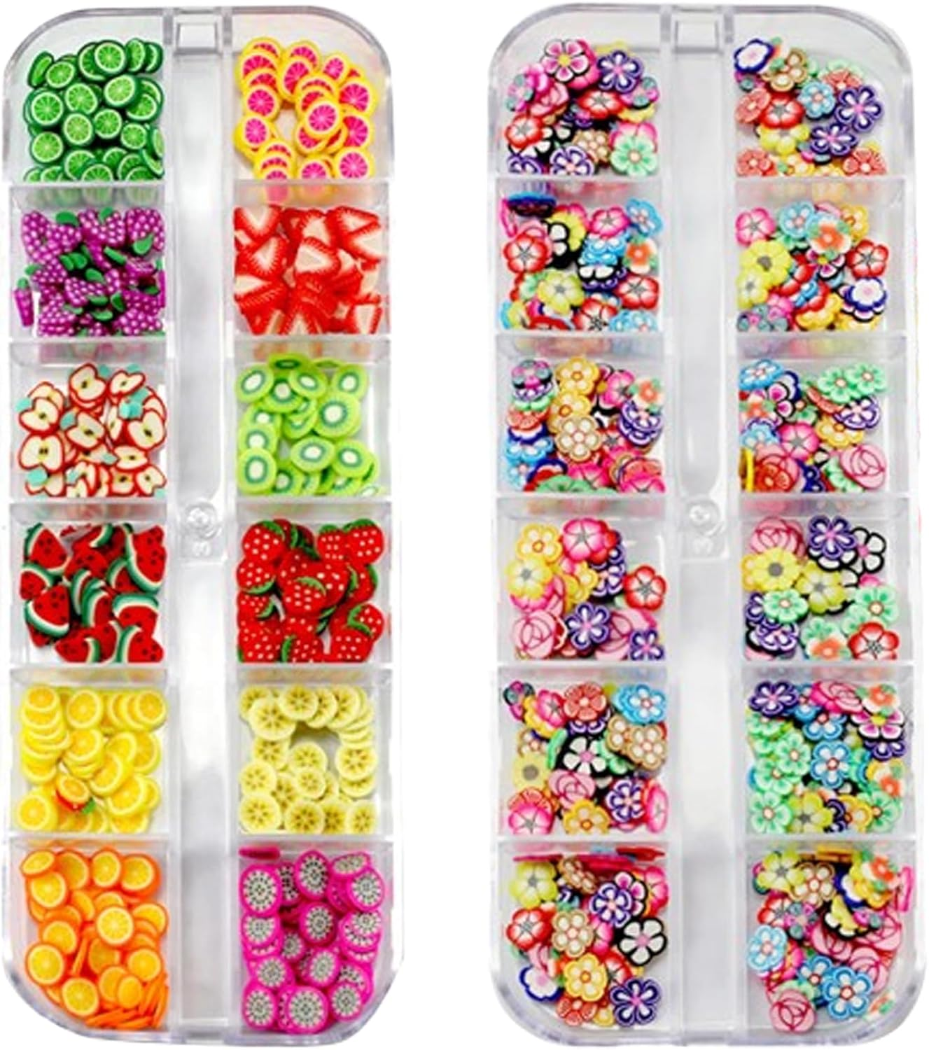2 Boxes 3D Fruit Slices Nail Art Slices Polymer Clay Fruit Slime Charms Lip Gloss Making Supplies Nail Art Decorations