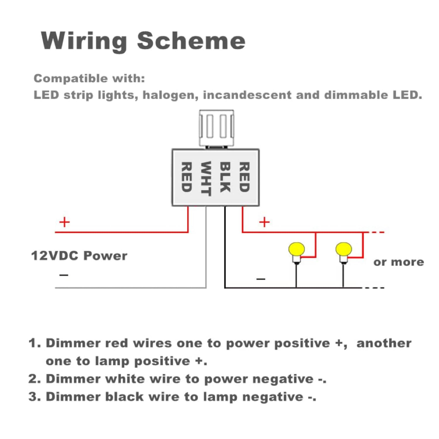 12V LED Dimmer Switch - RV Light Switch, Dimmer Switches for LED Lights, Easy Installation for RV Interior Lighting, Marine, Car 12V DC image number 4