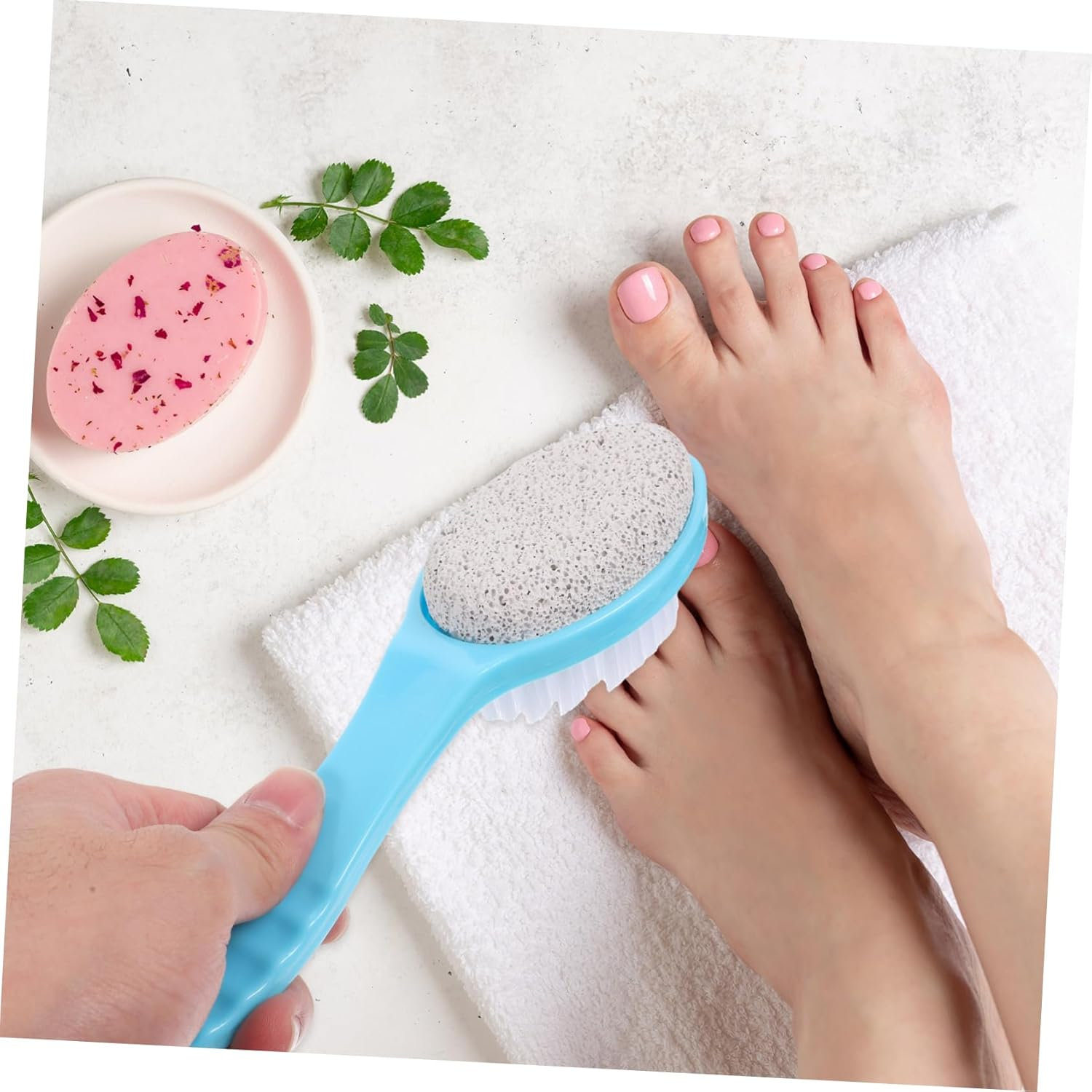 Double Sided Pumice Stone Brush for Foot Callus Remover Pedicure Tool Foot Exfoliator for Dead Skin Removal for Home Pedicure image number 1