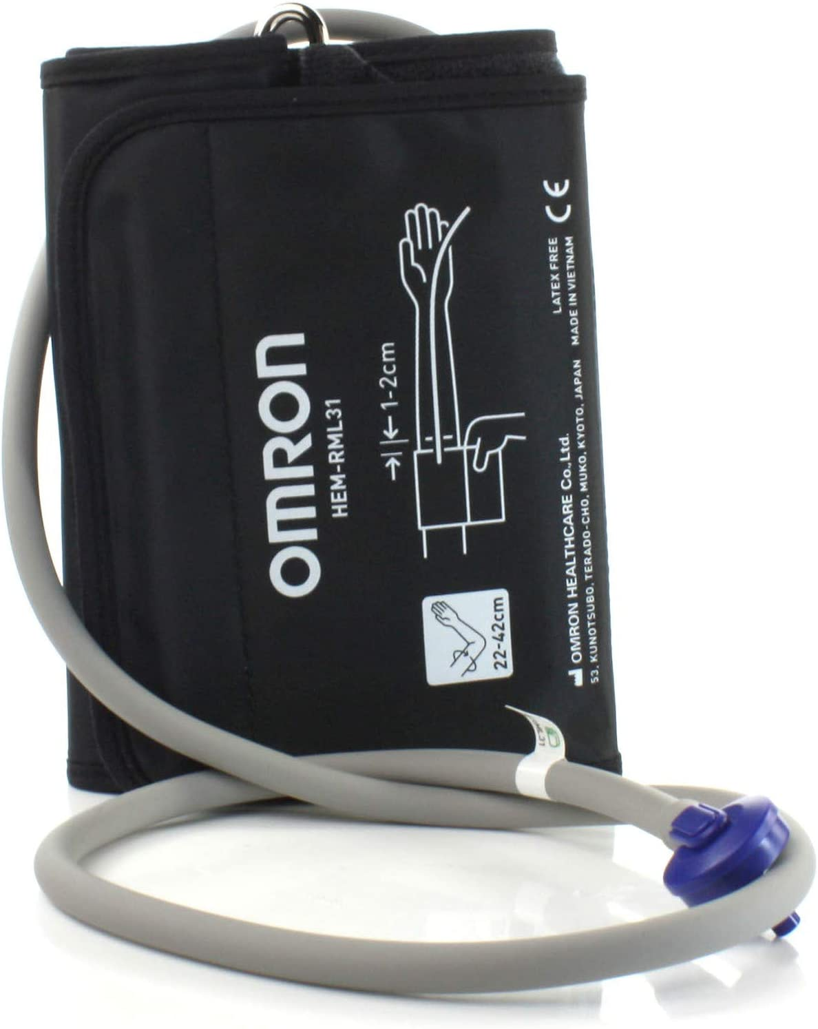 Omron Upper Arm Wide Range D Ring Blood Pressure Monitor Cuff, Large 22-42 Cm Size
