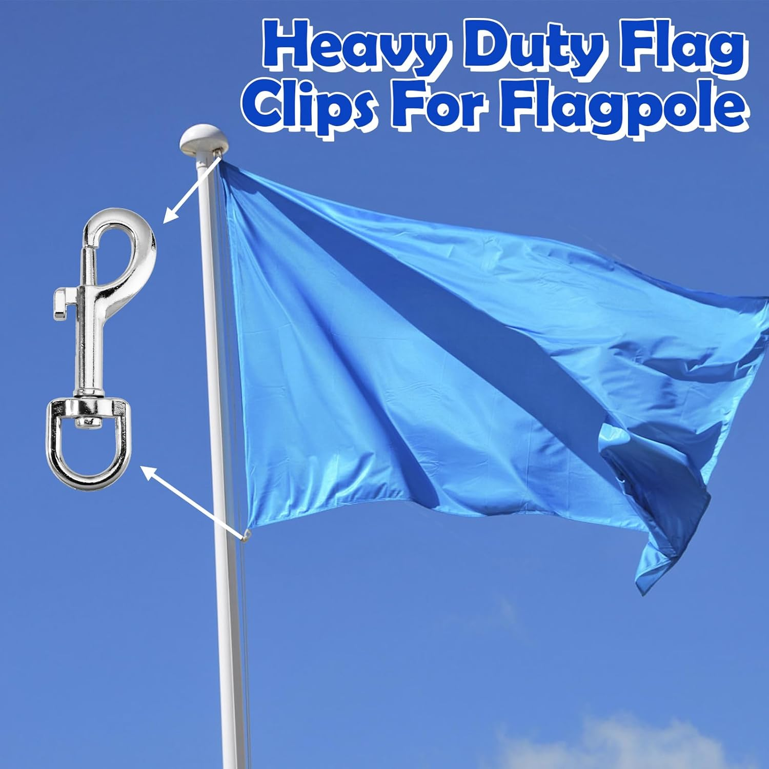 10Pcs Swivel Snap Hooks, Heavy Duty Metal Flag Clips for Flagpole Rope, Dog Leash Clip Collar Hardware, Clasp for Pet Leash, Key Chain, 3.1X0.6In image number 6