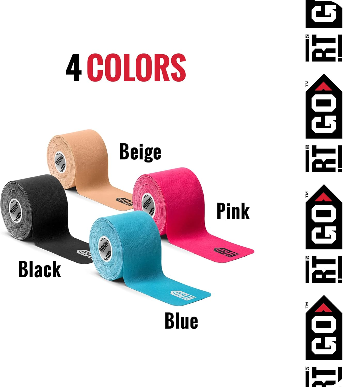 Rocktape Go Standard Adhesive Pre-Cut Kinesiology Tape, Black image number 3