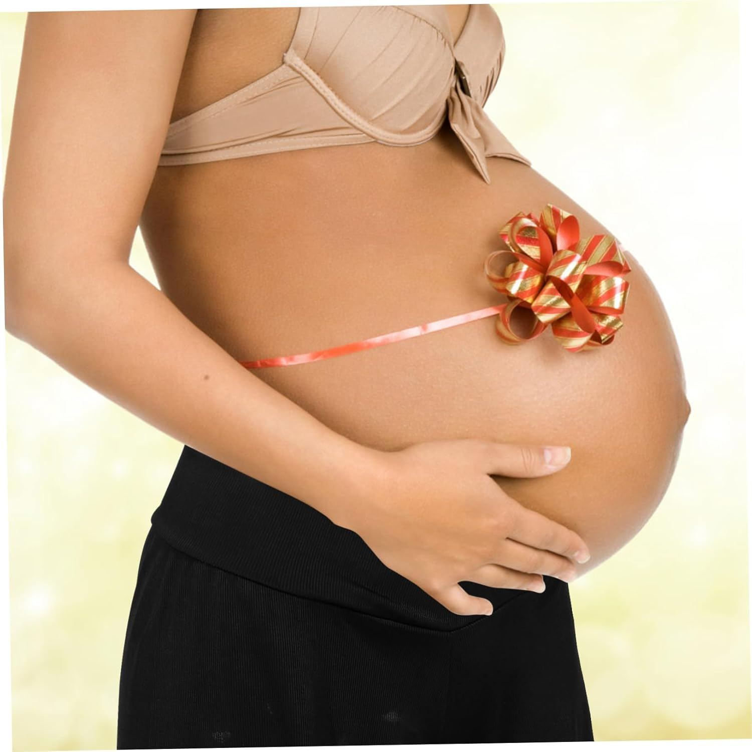 SAFIGLE Maternity Shorts High Waist over Belly Lightweight plus Pregnancy Shorts Breathable Cozy Soft for Home Postpartum and Outdoor Use Black image number 3