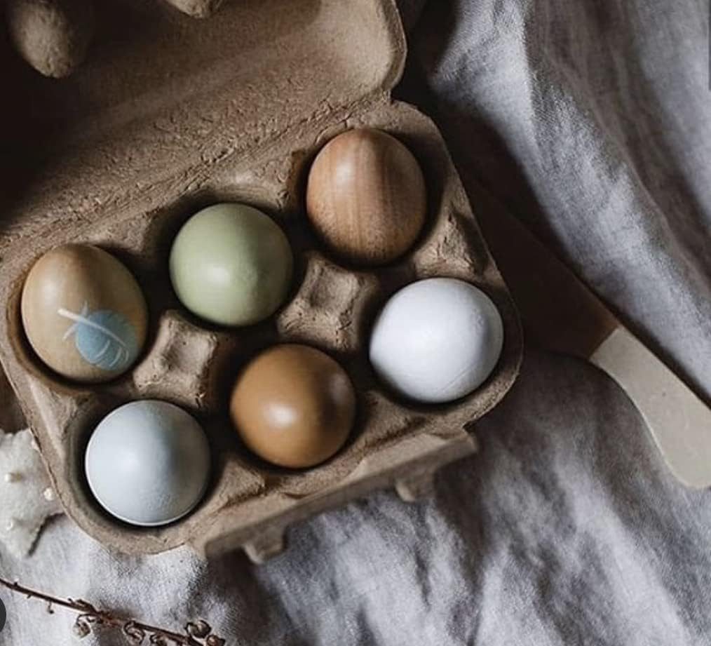 Tender Leaf Toys Wooden Eggs - Wooden Pretend Play Half Dozen Eggs in a Carton image number 2
