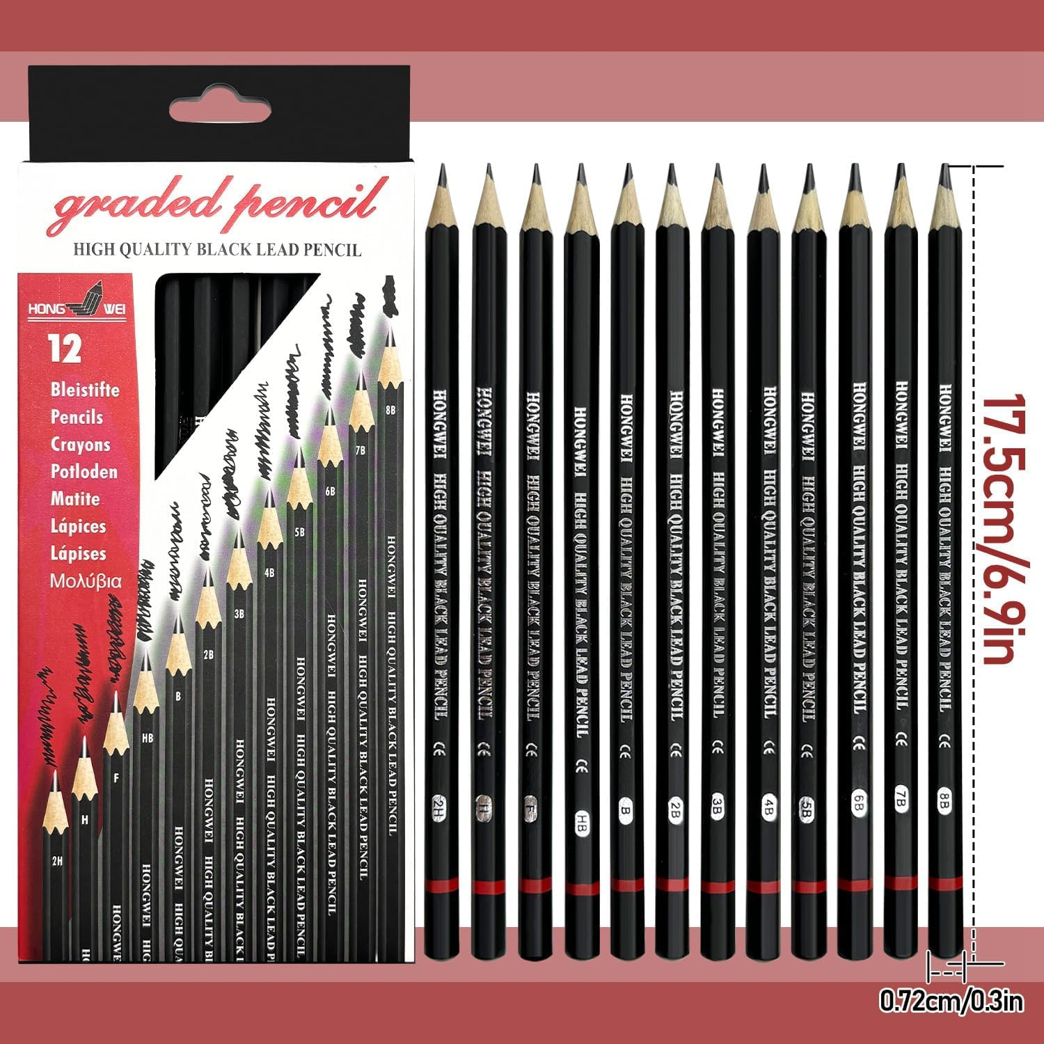 12Pcs Sketch Pencil Set, Drawing Graphite Pencil for Artists Beginner, Ideal for Drawing, Sketching, Shading image number 4